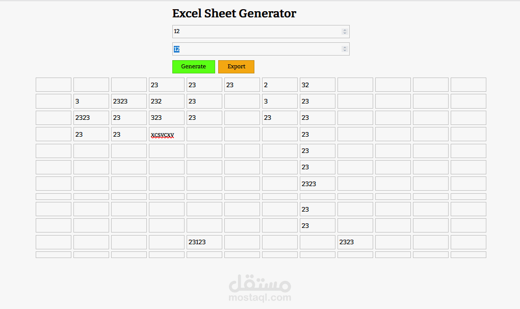 excel generator