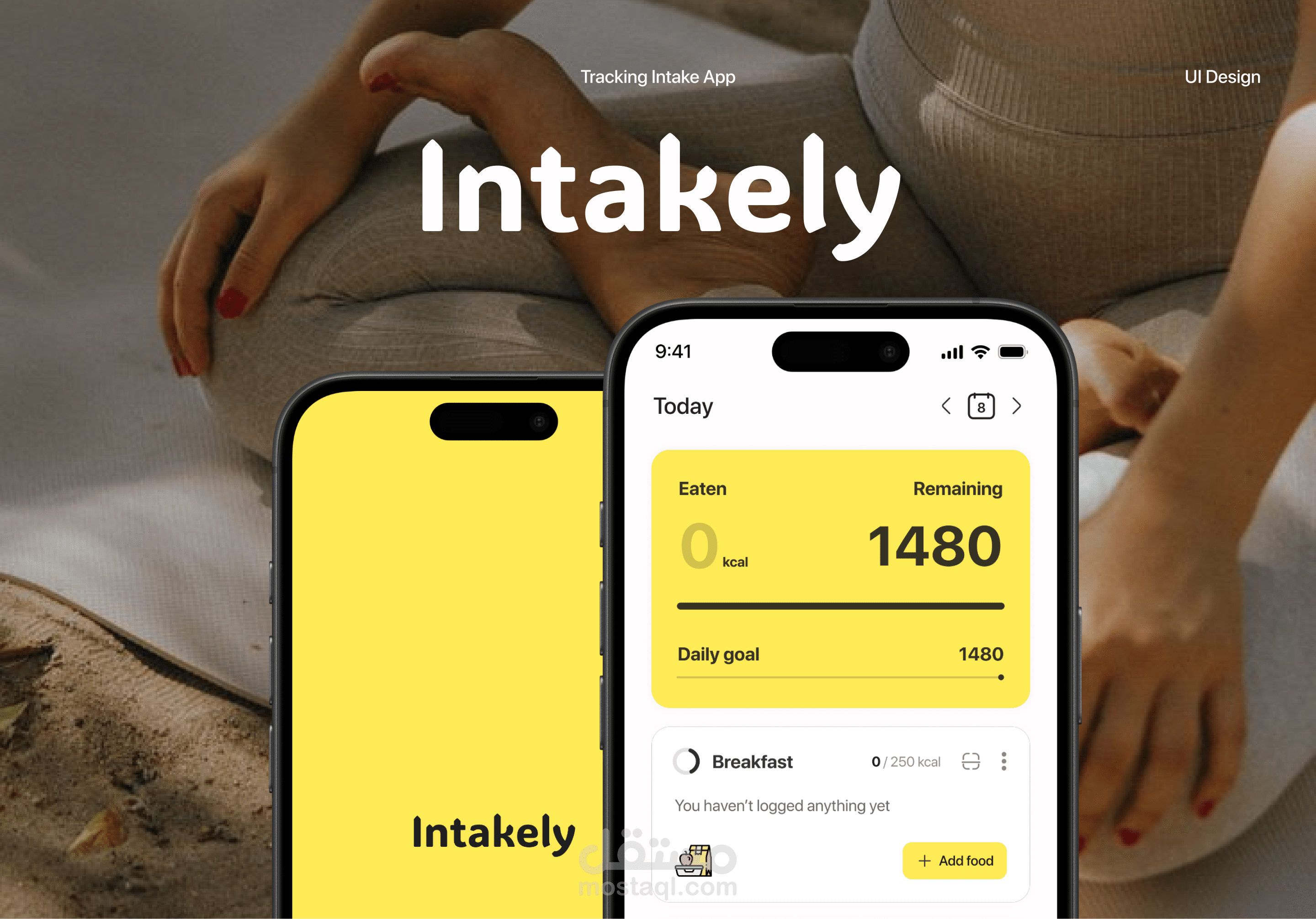 Intakely – تصميم تطبيق لتتبع الطعام والسعرات
