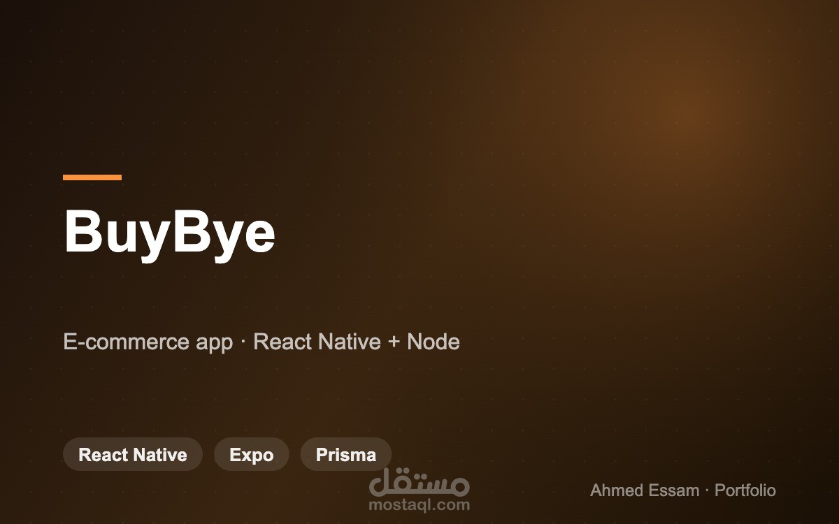 BuyBye | تطبيق تجارة إلكترونية متكامل (React Native + Node)