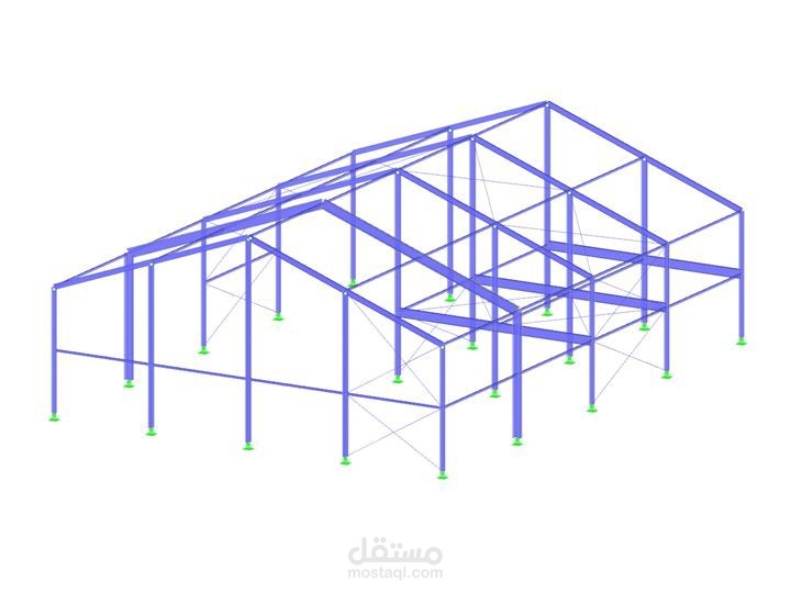 نمذجة وتصميم مبنى صناعي معدني