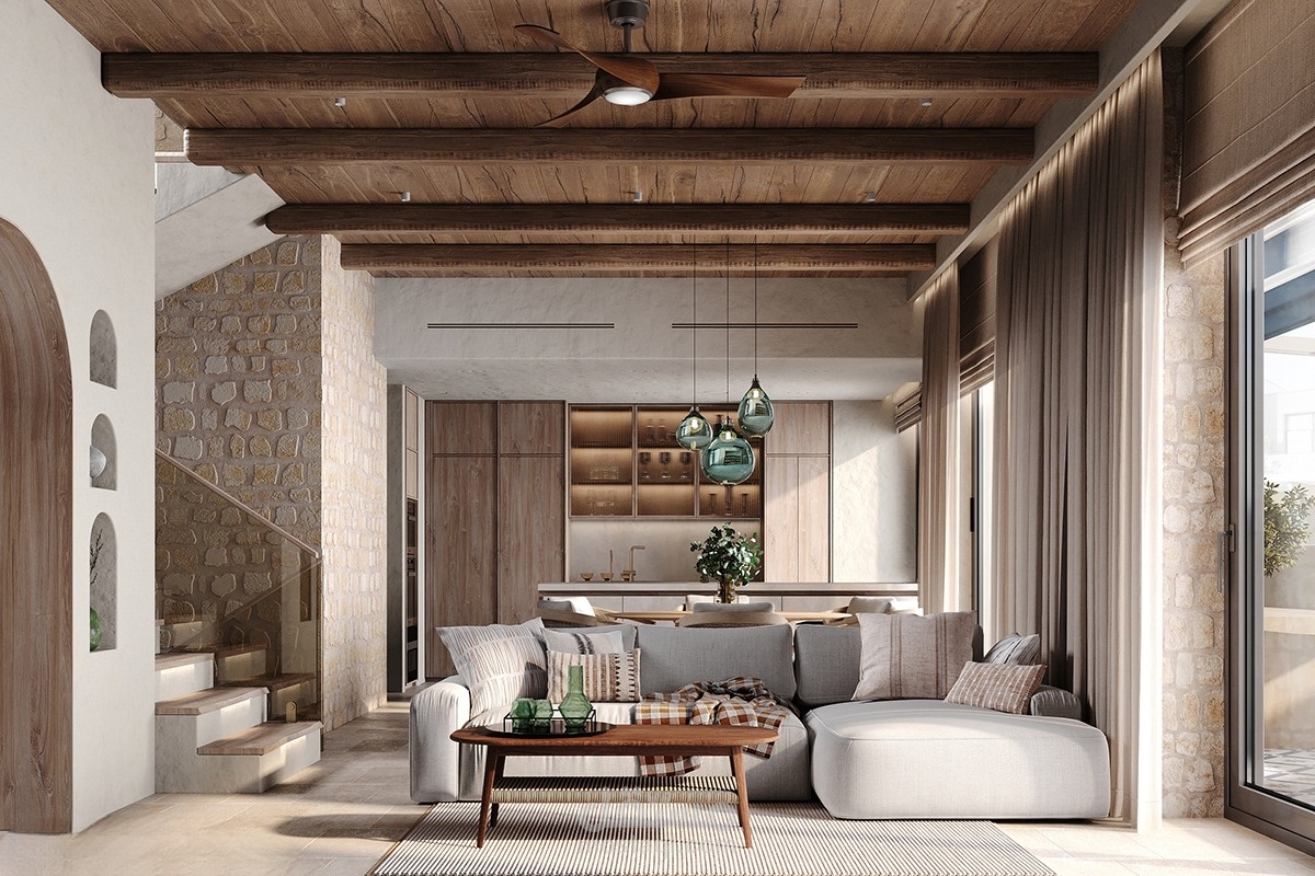 تصميم داخلي غرفة معيشة وطعام