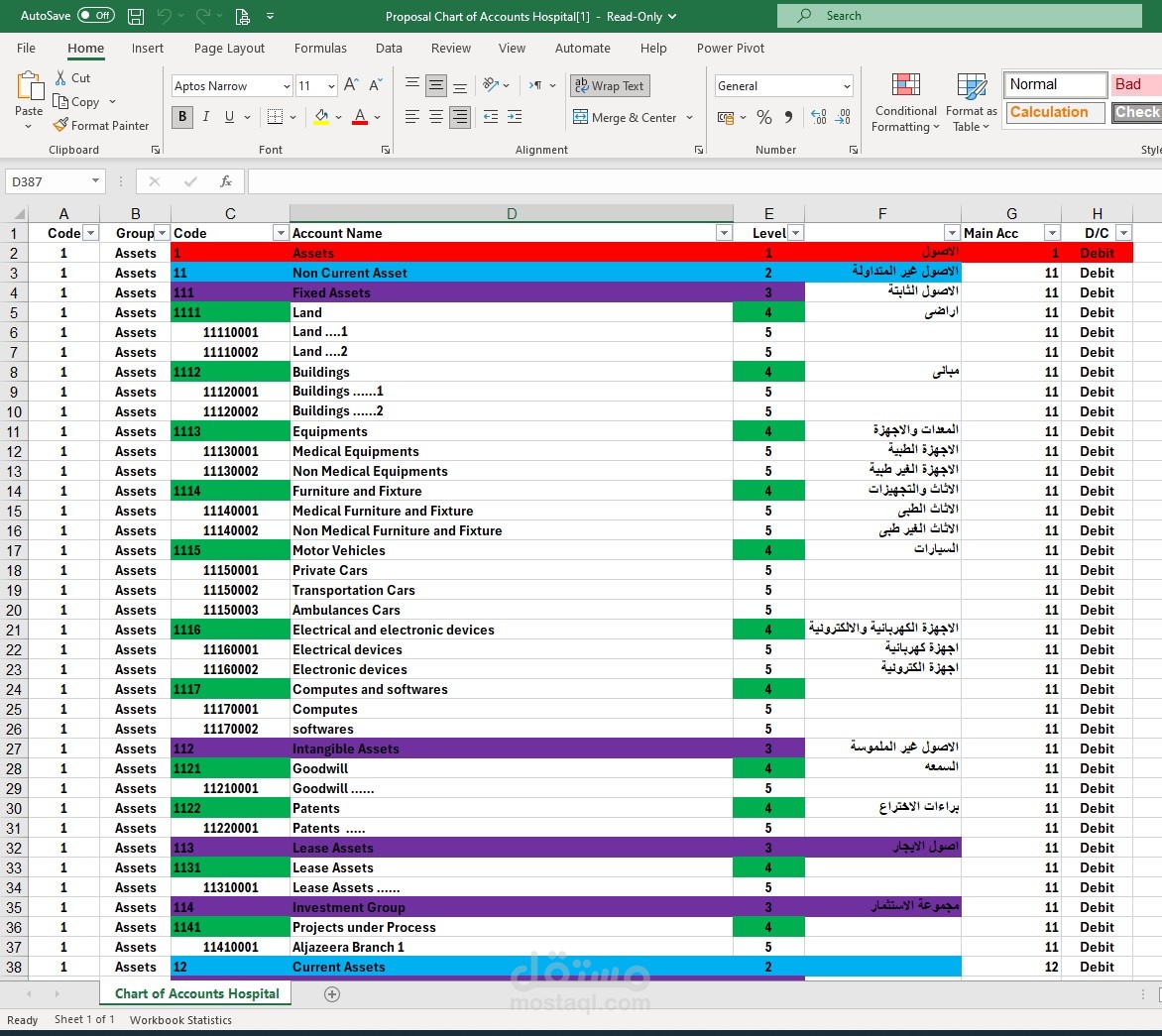 انشاء دليل الحسابات احترافي Chart Of Accounts