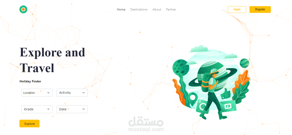 انشاء صفحه هبوط html & css