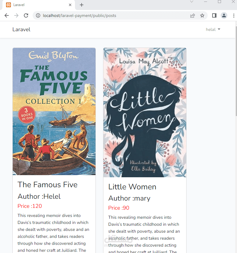 laravel books site