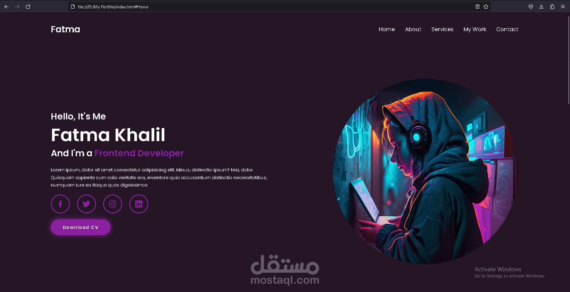 قم ببناء موقعك الخاص بشكل احترافي - Responsive Personal Portfolio Website