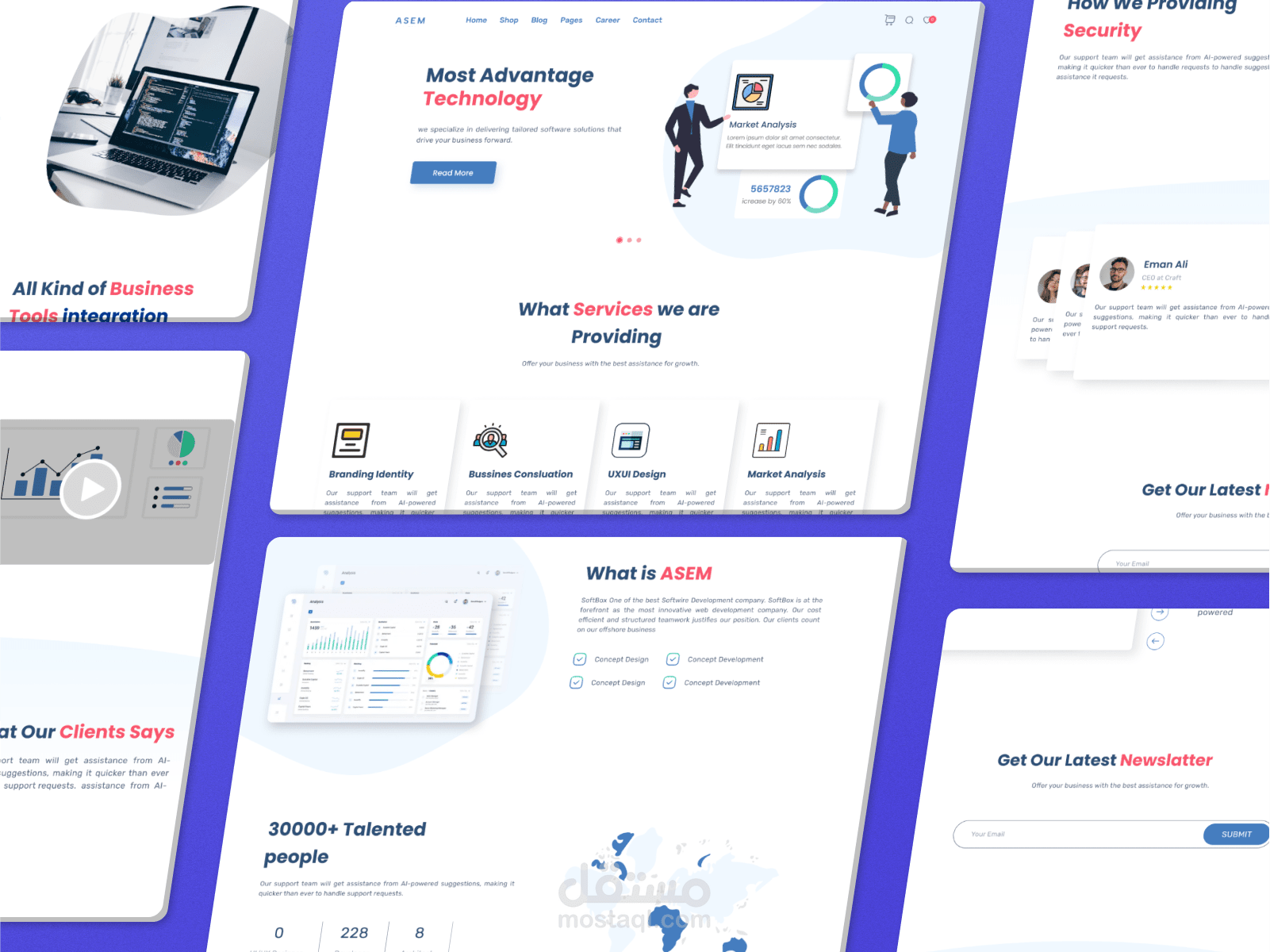 tech company landing page