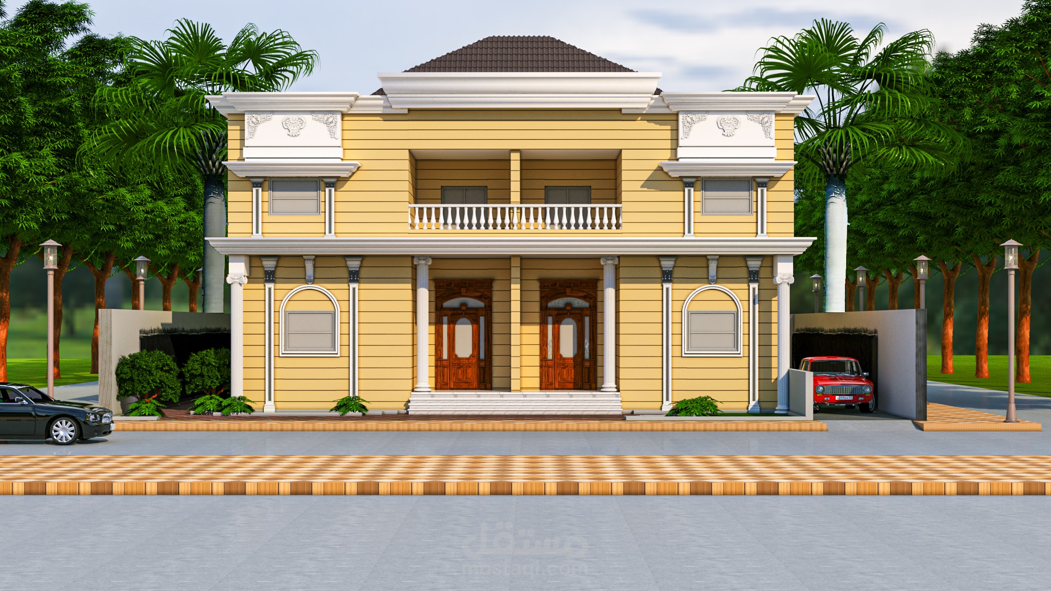 تصميم واجهة فيلا كلاسيك