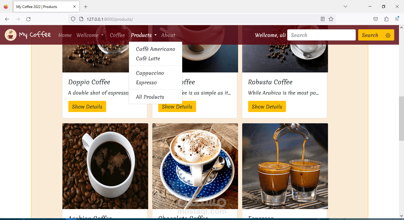MyCoffee Managent System --  by Django