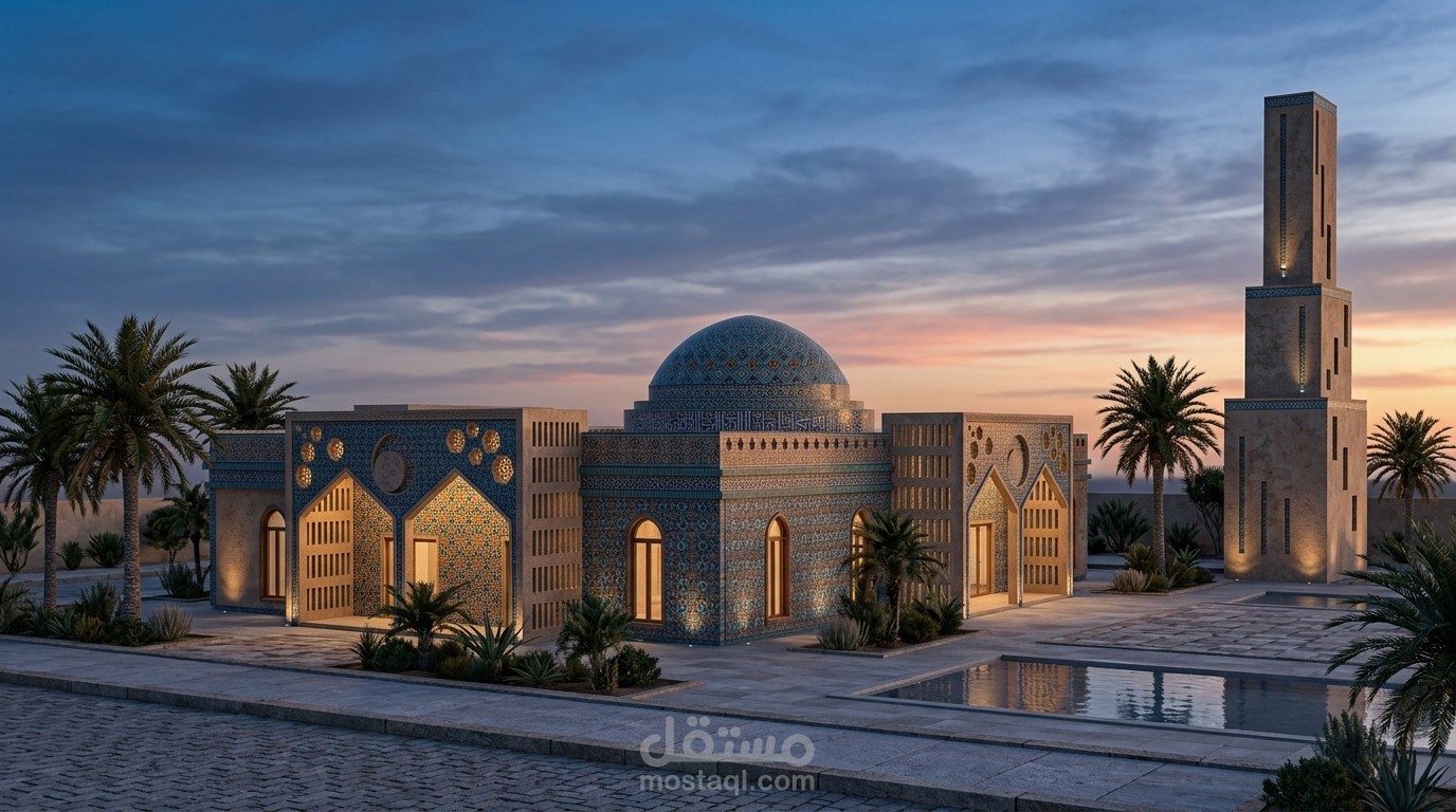 مسجد بتصميم إسلامي حديث