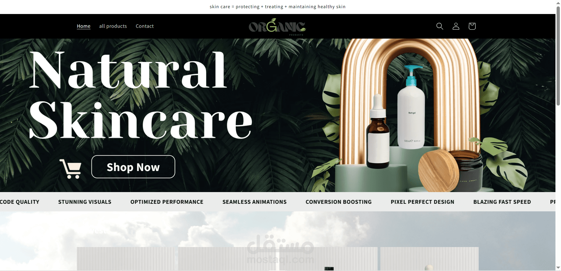 انشاء و تصميم متجر شوبيفاي متخصص في بيع منتجات ال skincare