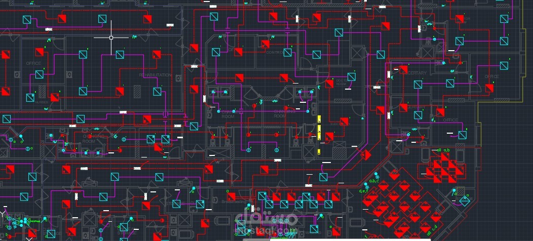 عمل تصميم الشبكهة الكهربائية للجهد المنخفض لمستشفى كبيرة