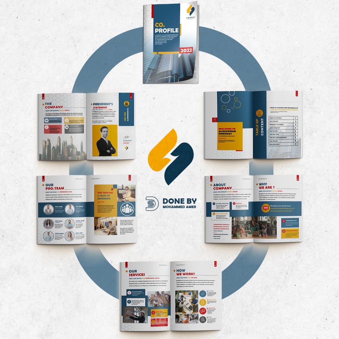 تصميم company profile لصالح شركة المحور الهندسية