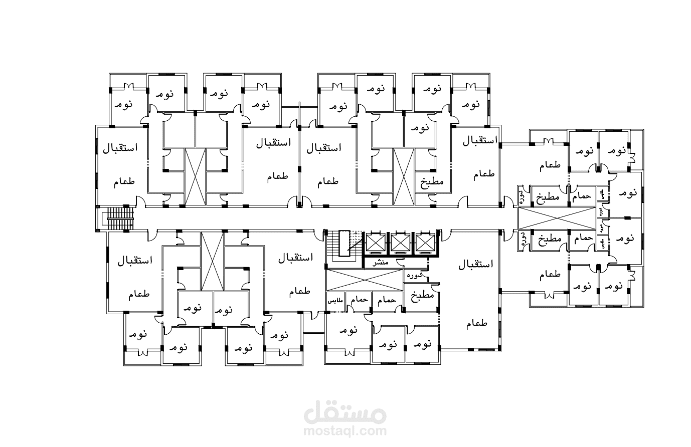 مسقط افقي لبرج سكني