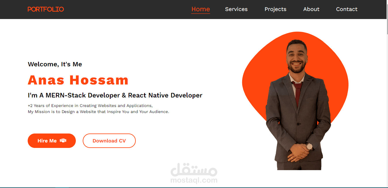 إنشاء موقع سيره ذاتيه Portfolio Web Page