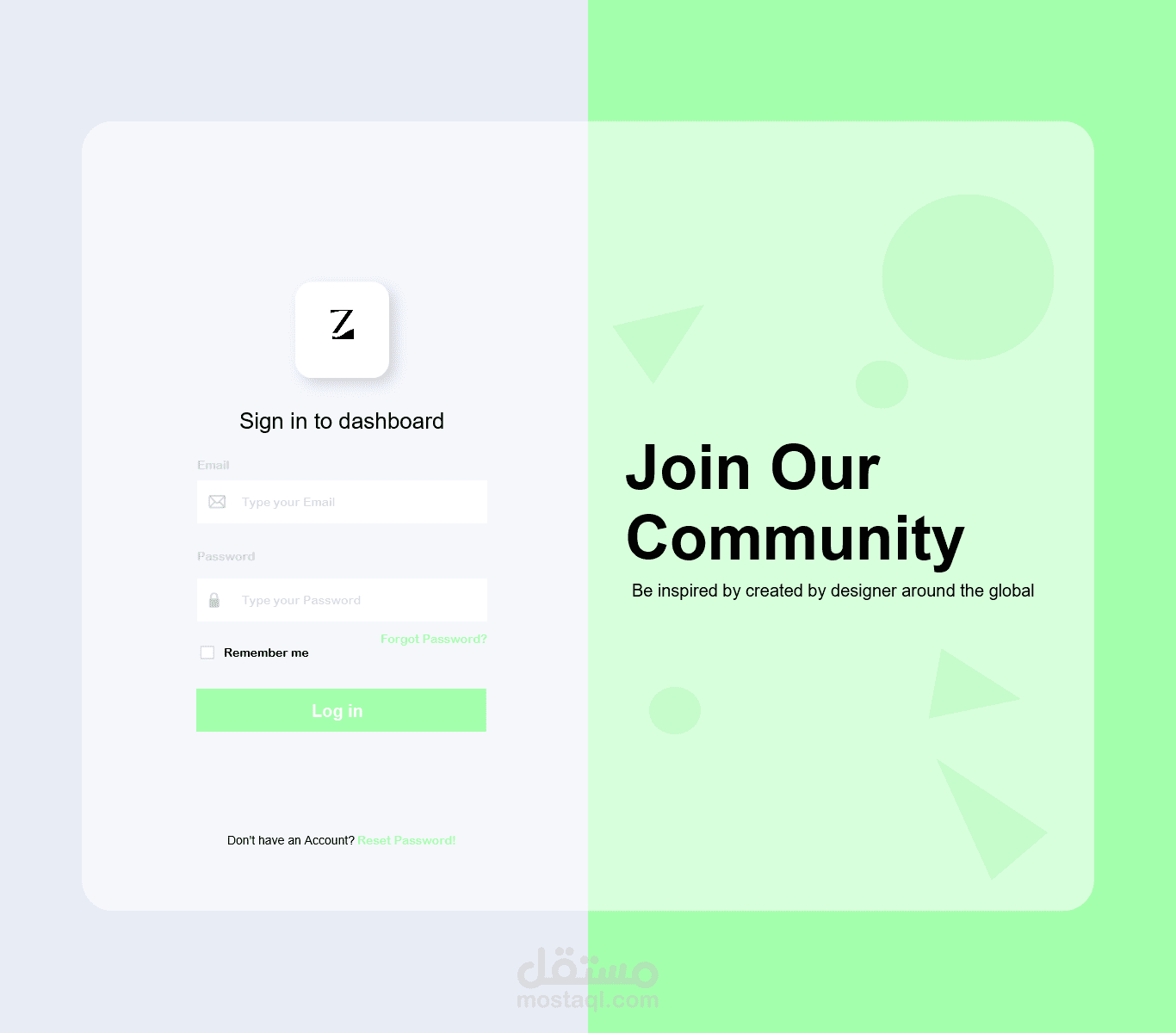 Login Screen Website