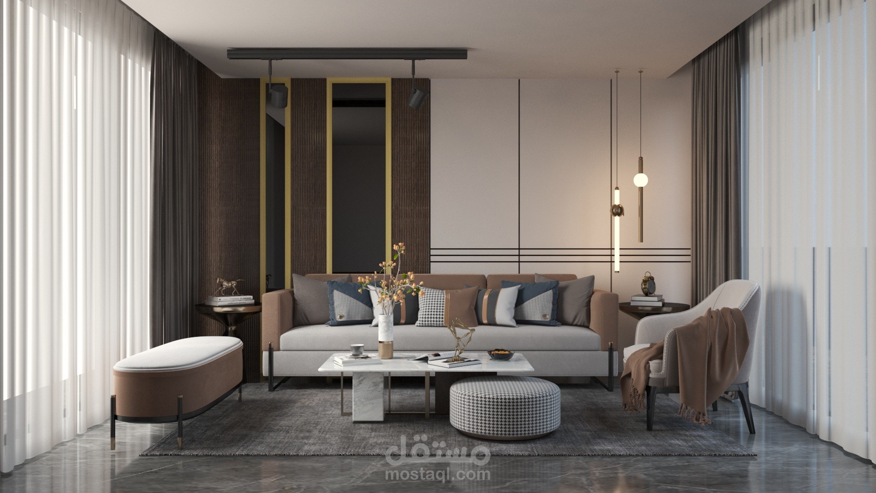 تصميم داخلي لغرفة جلوس
