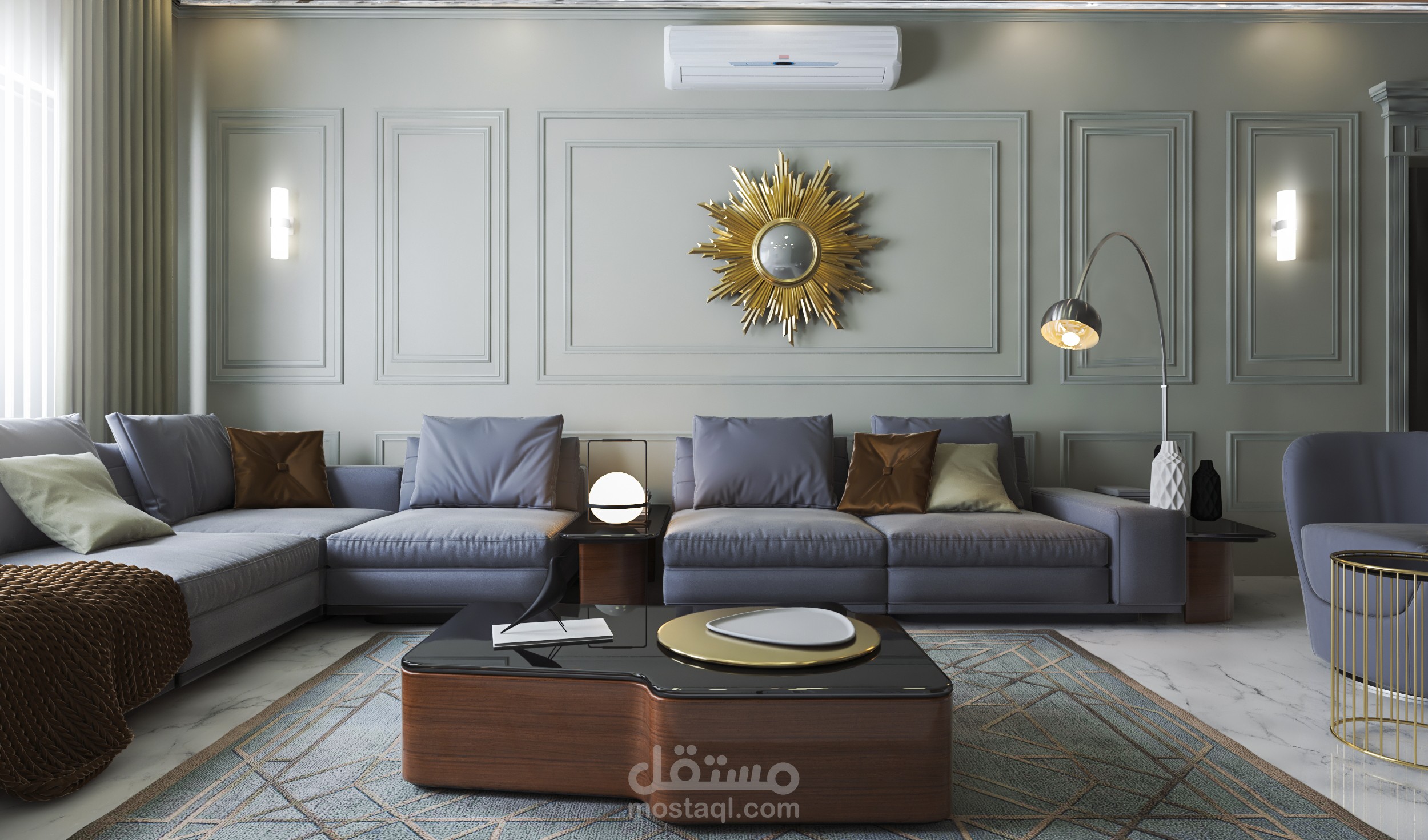 تصميم جلسة ليلية في قسم النوم  داخل فيلا