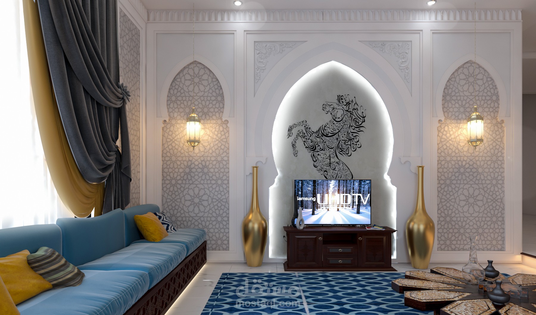 تصميم مجلس عربي على نمط الاسلامي