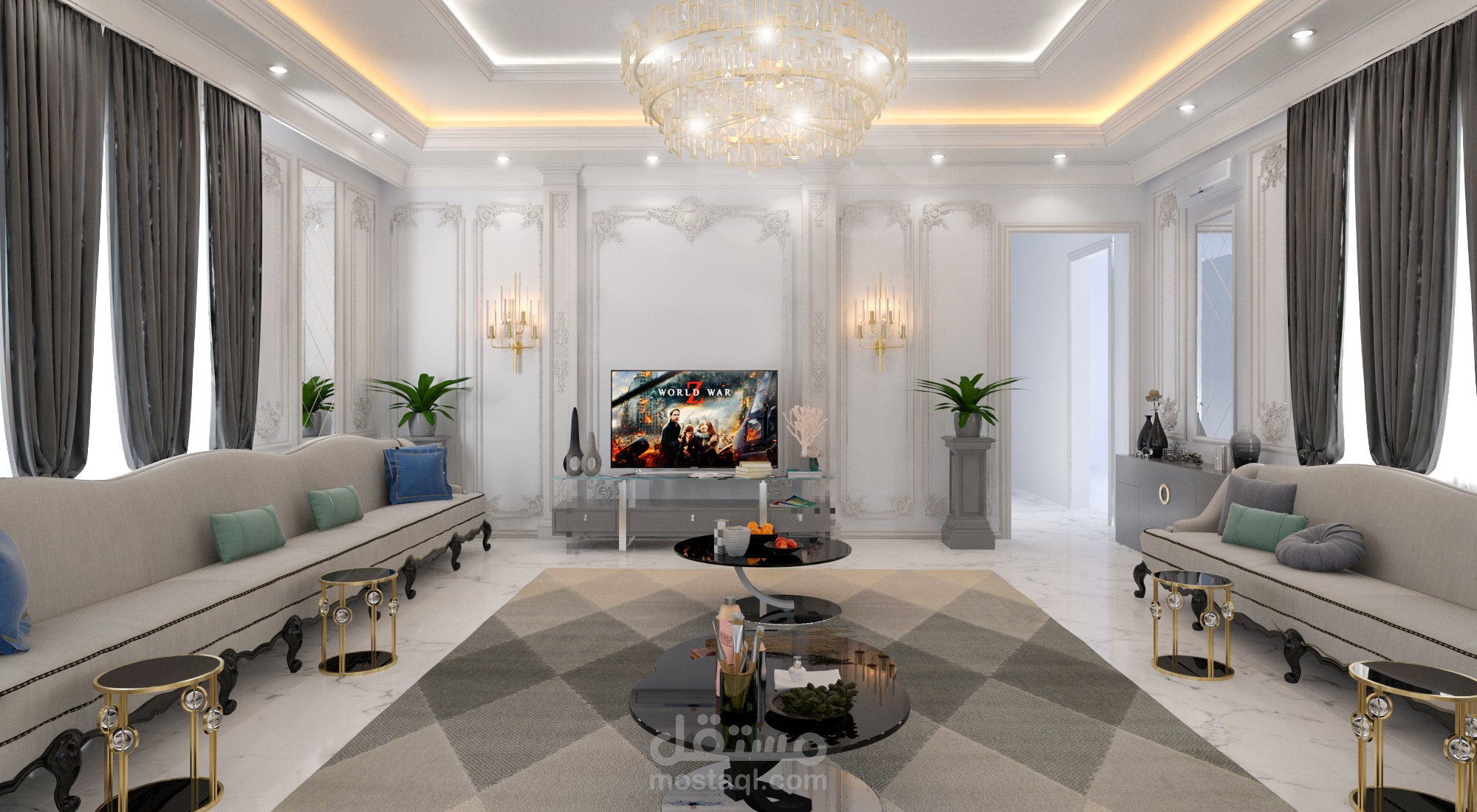 تصميم مجلس رجال على نمط الكلاسيك الحديث