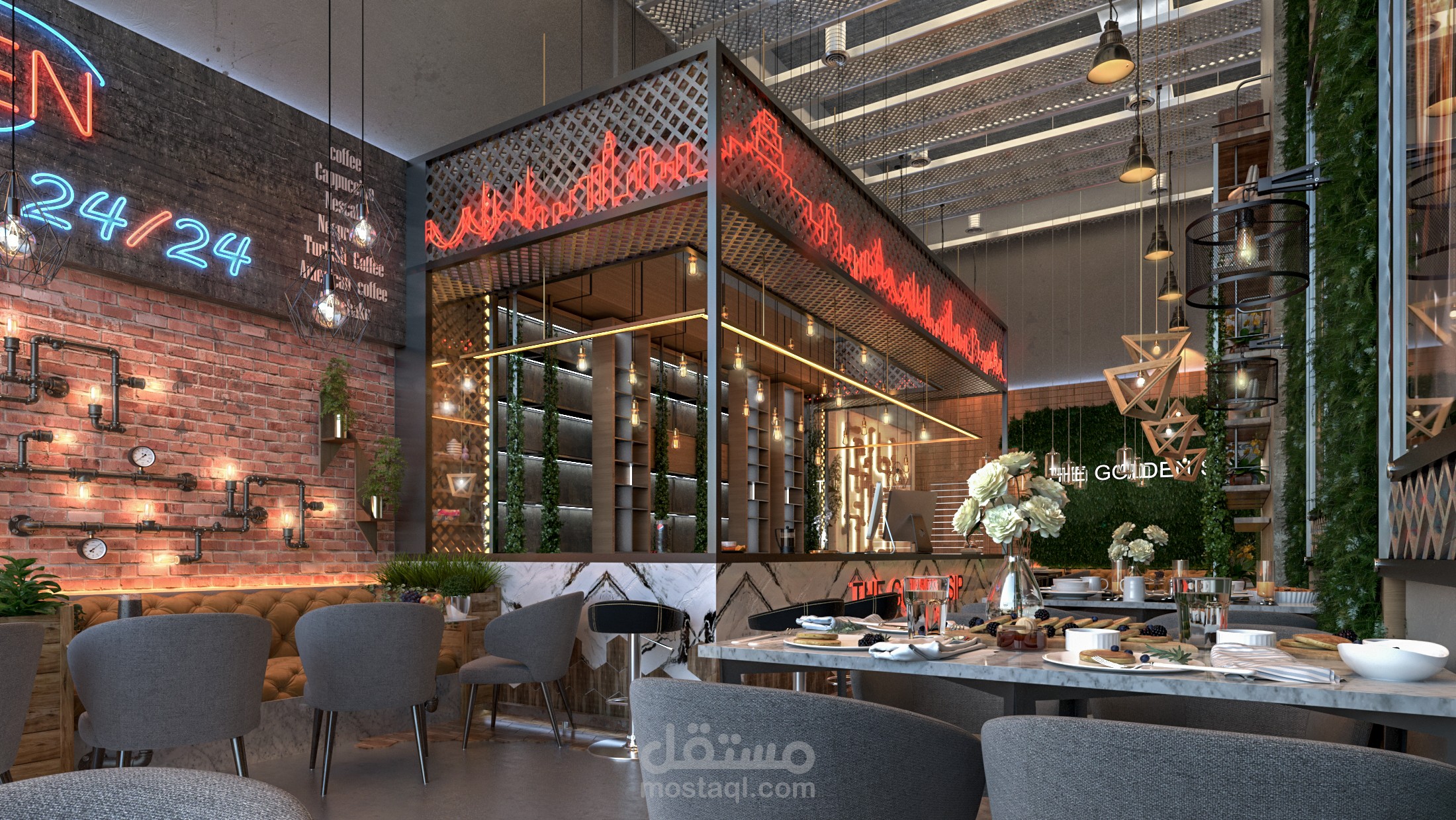 تصميم كافيه في عمان