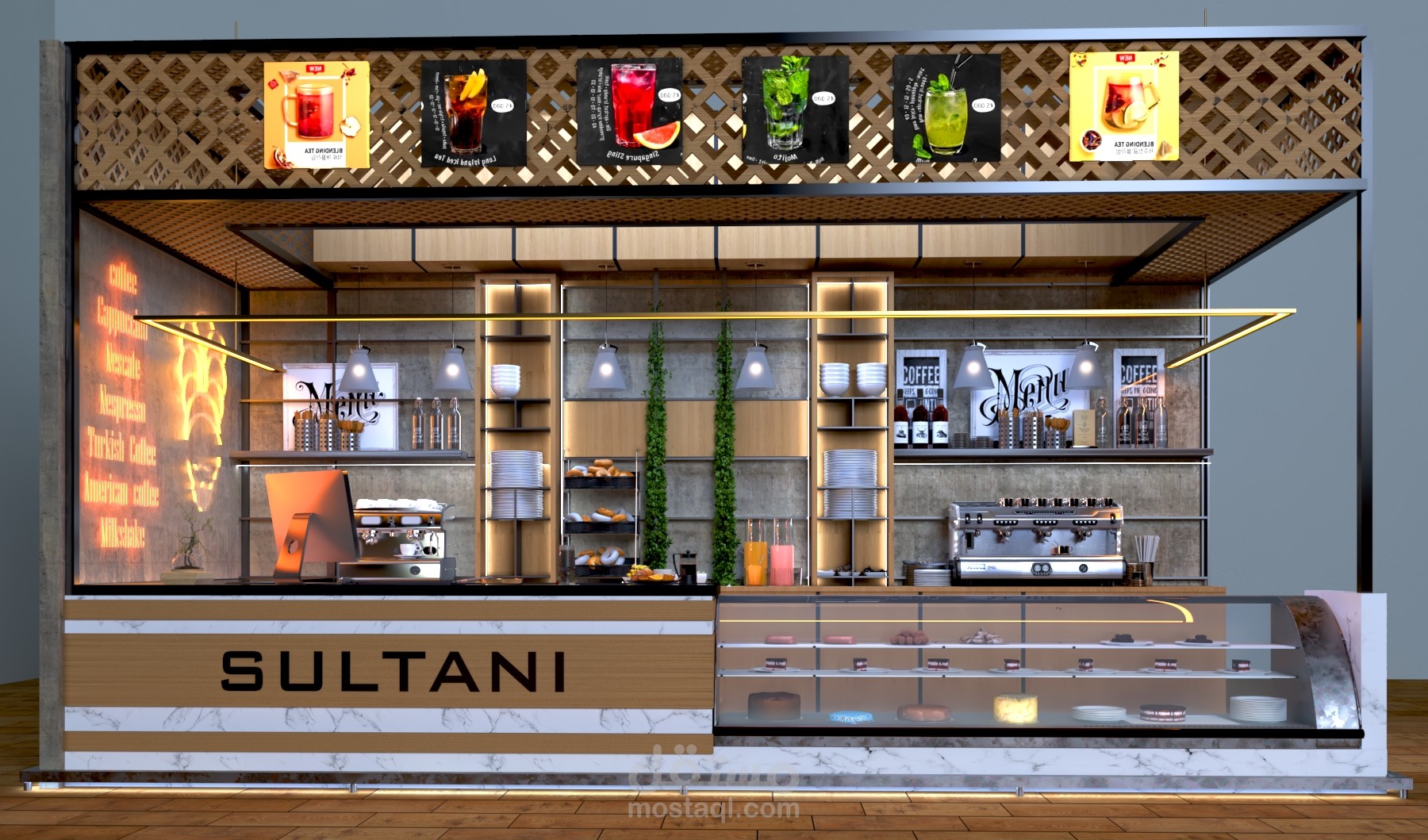 تصميم قسم تخديم في مطعم سلطان بتركيا