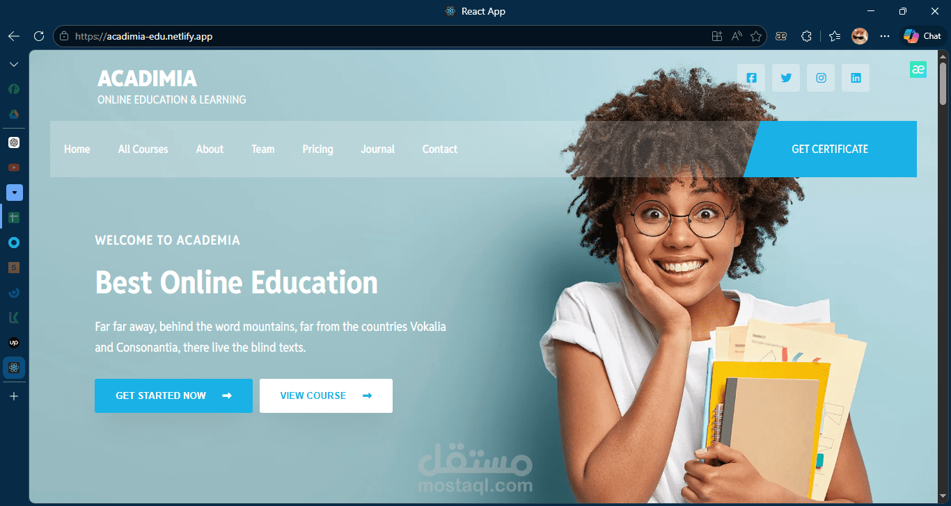 Academia – منصة تعليمية لإدارة وعرض الدورات