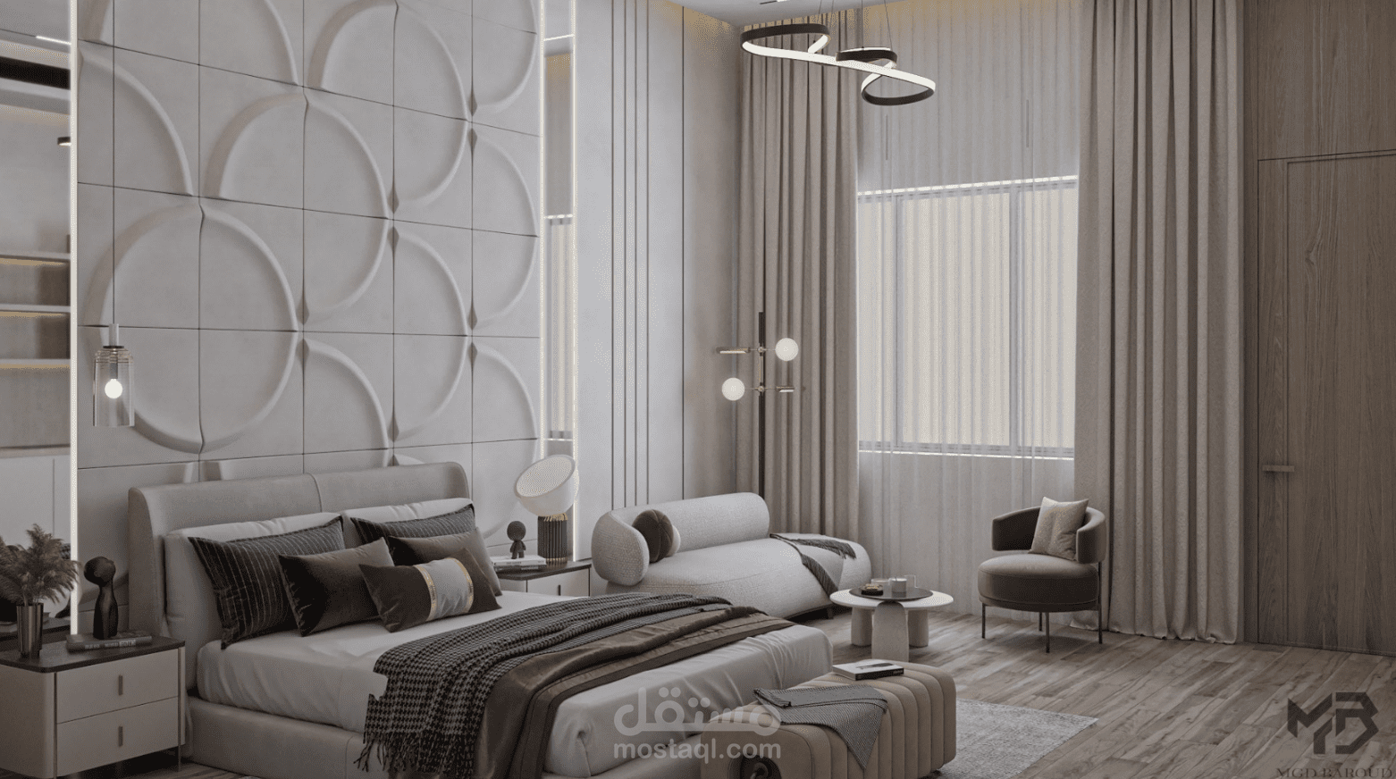 تصميم غرفة نوم في المملكة العربية السعودية