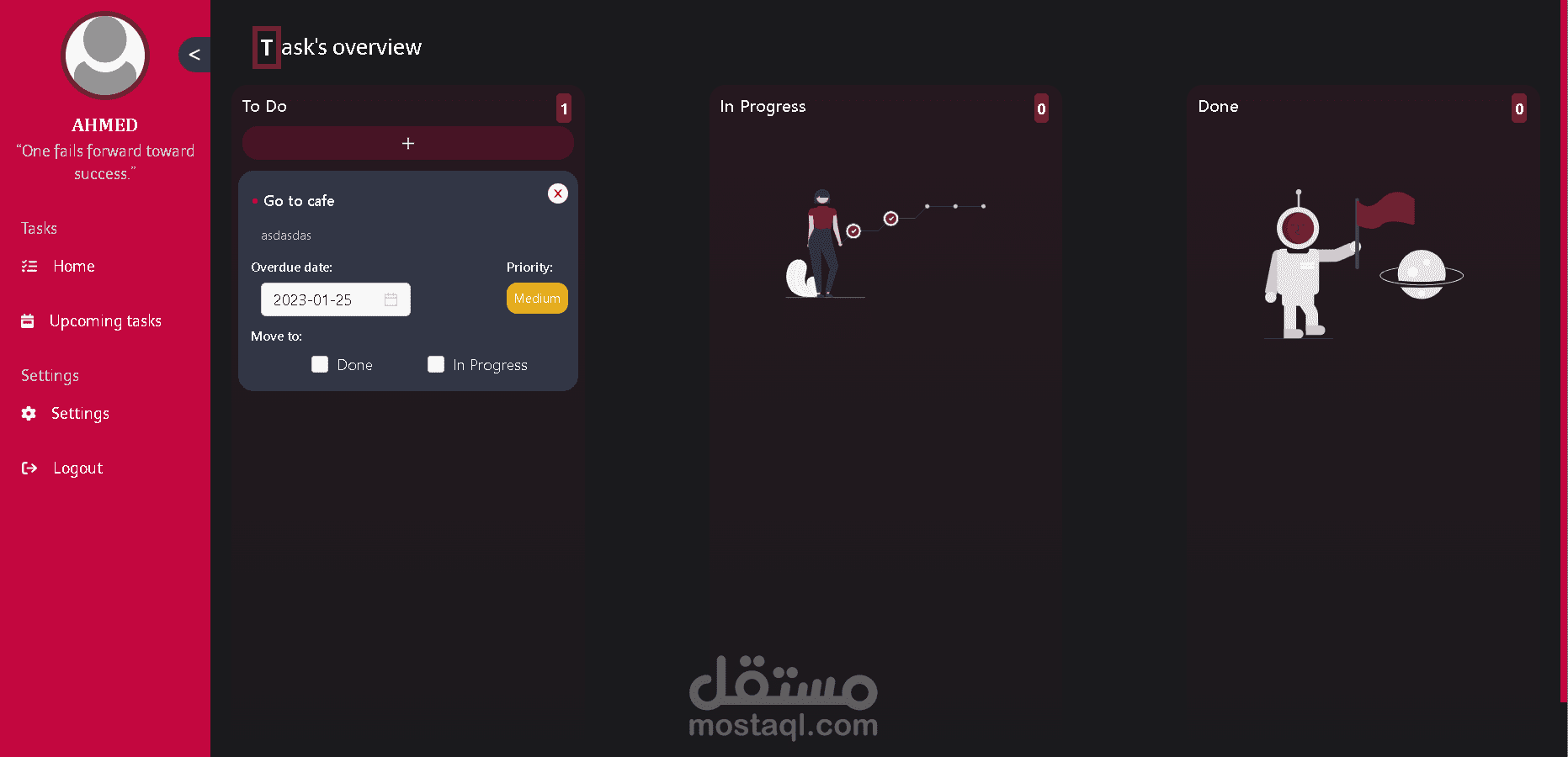 Self task management system