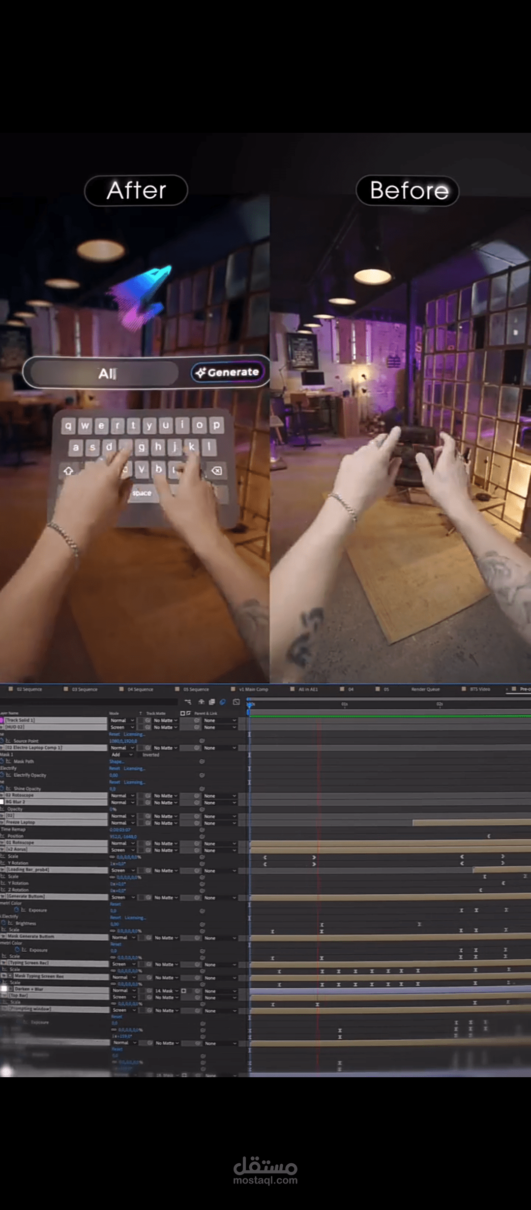 مونتاج احترافي قبل وبعد