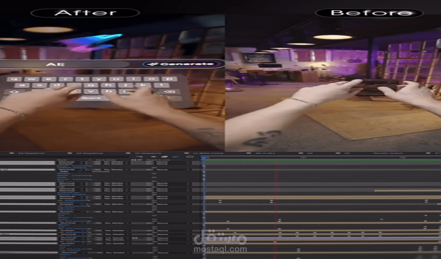 مونتاج احترافي قبل وبعد