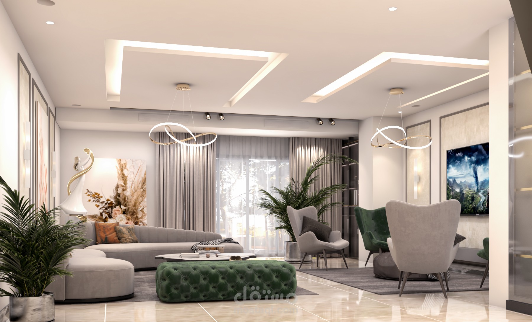 تصميم داخلى وديكور 3d بدقه عاليه واسعار مناسبه