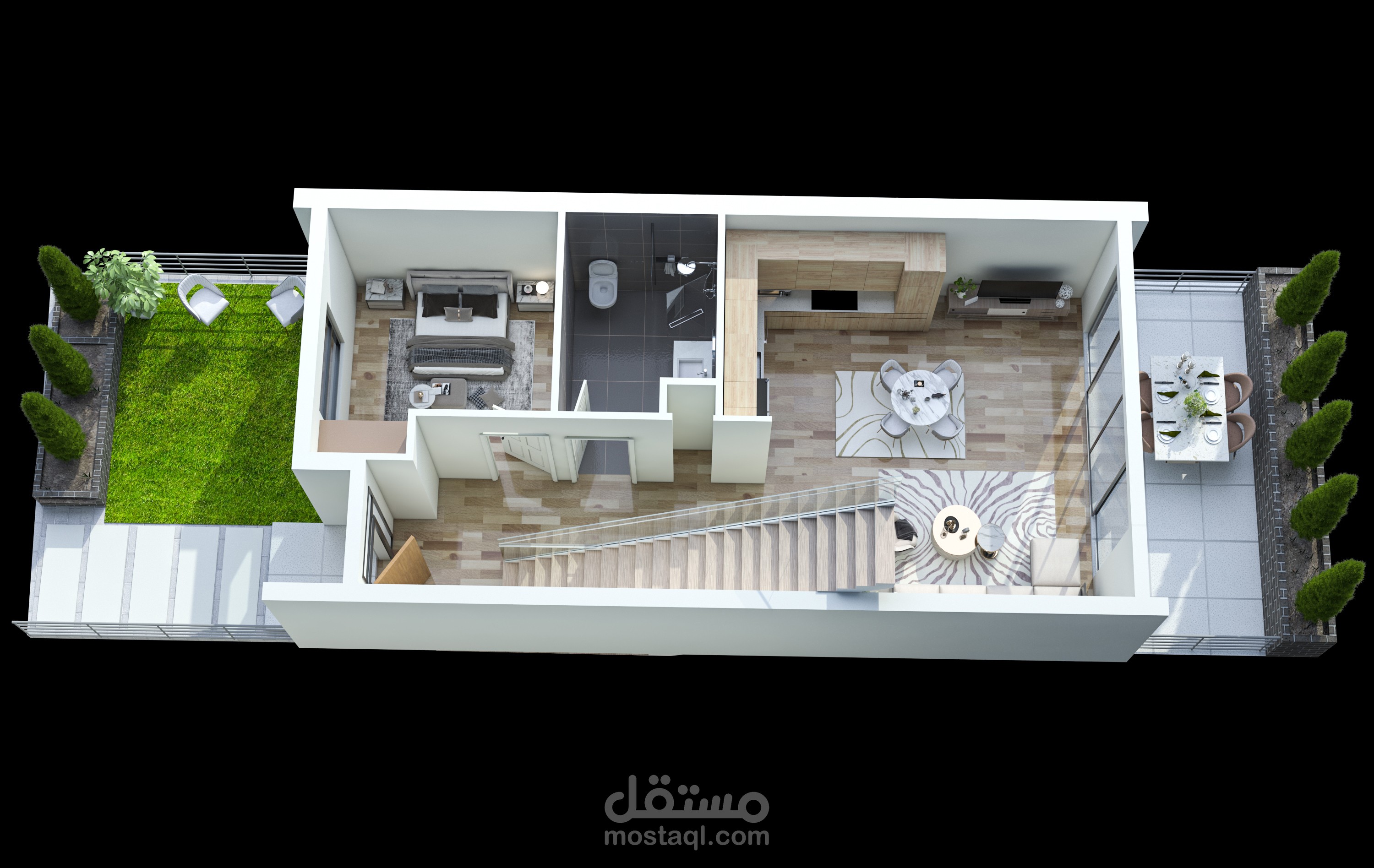 تصميم ثلاثى الابعاد للشقة 3d floor plans