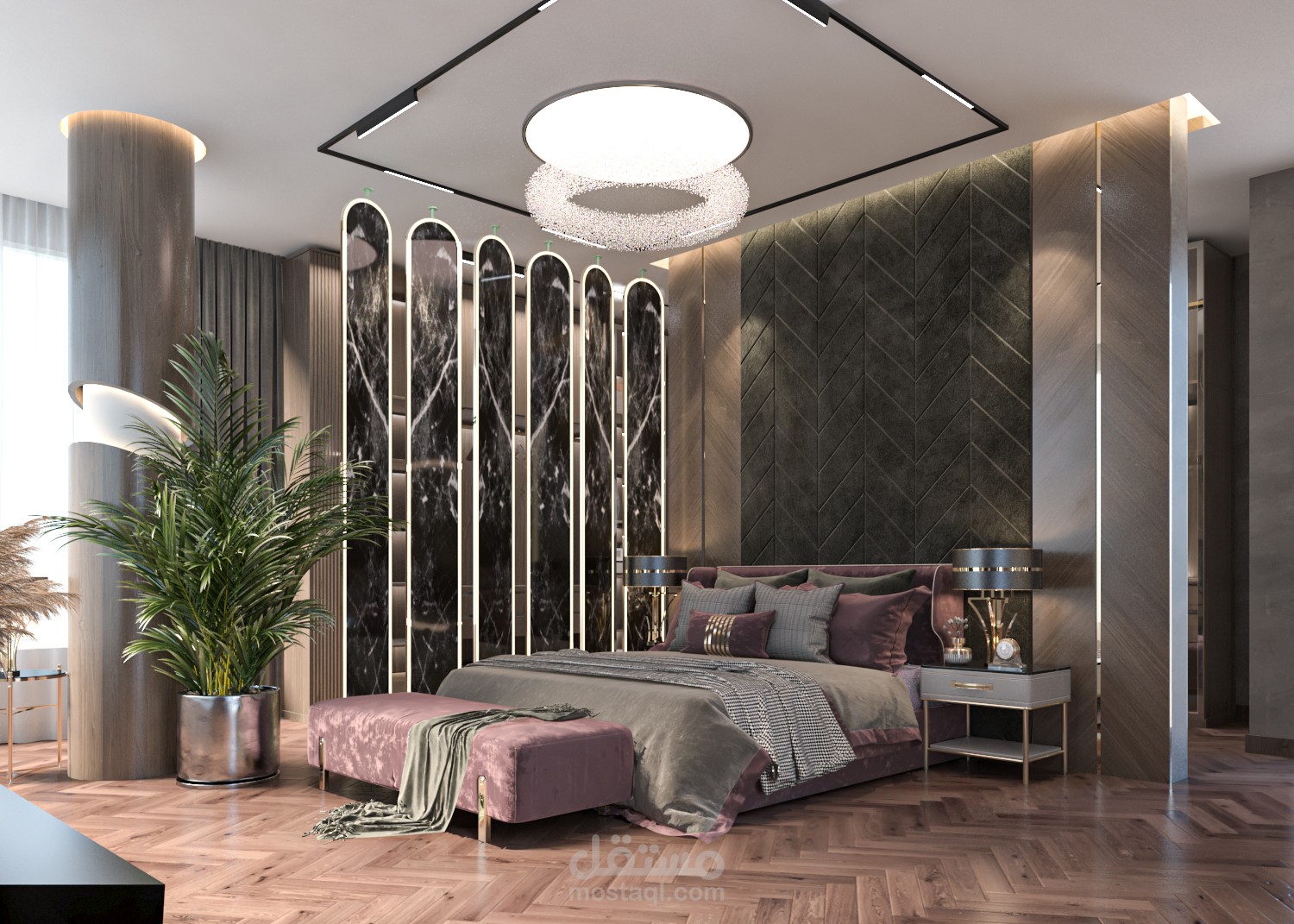 تصميم داخلى  لغرفة نوم ماستر