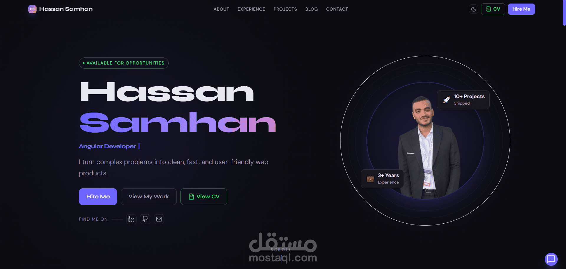 موقعي يوجد عليه جميع المشاريع الخاصة بي / my Portfolio