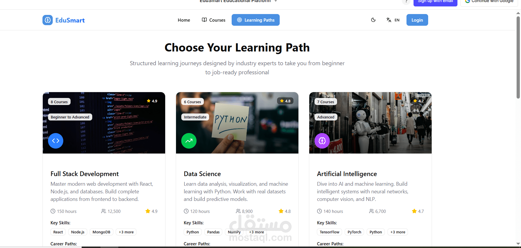 Courses Platform" is an online marketplace that connects trainers and learners