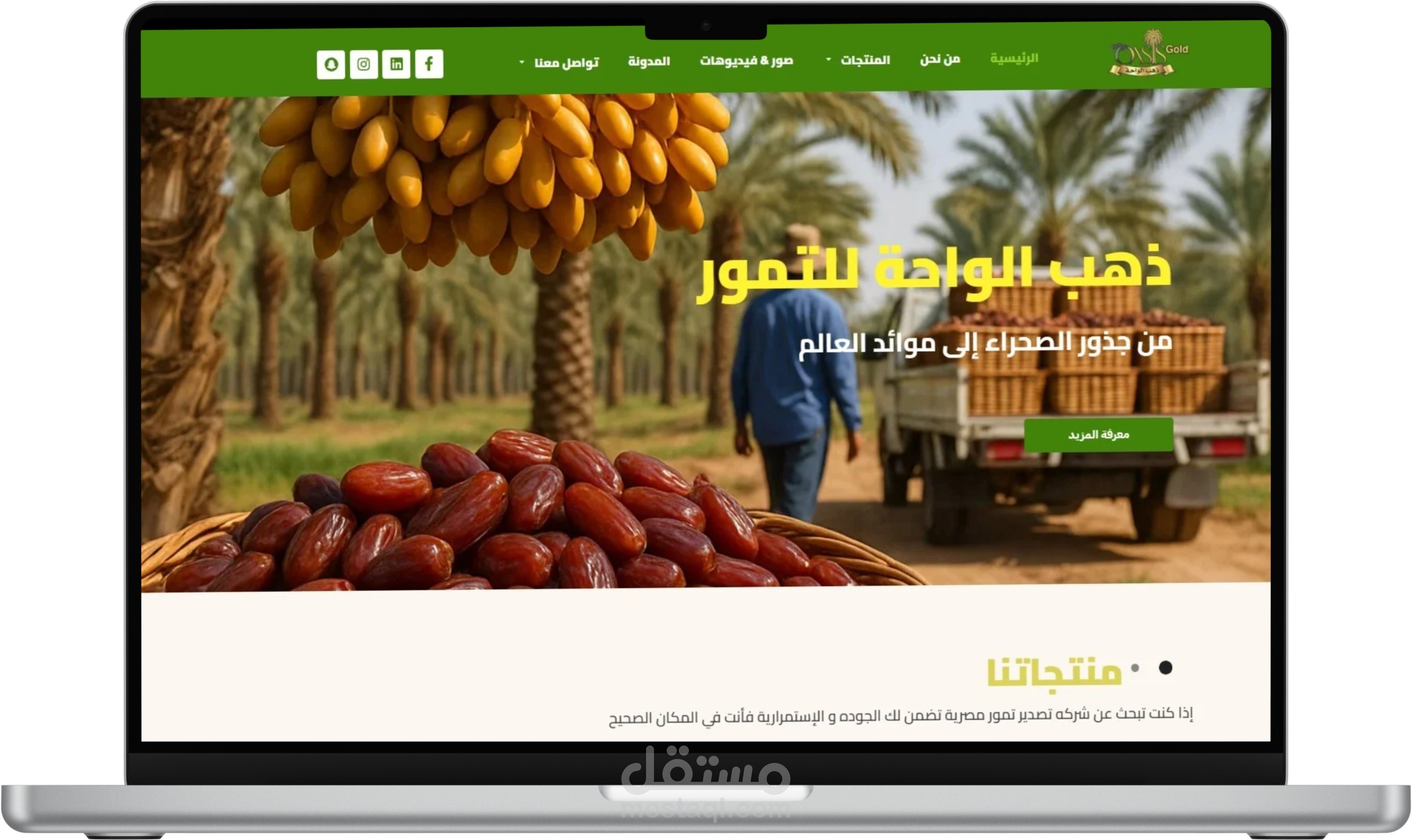 عمل موقع لشركه تمور في الواحات المصرية للتصدير الخارجي