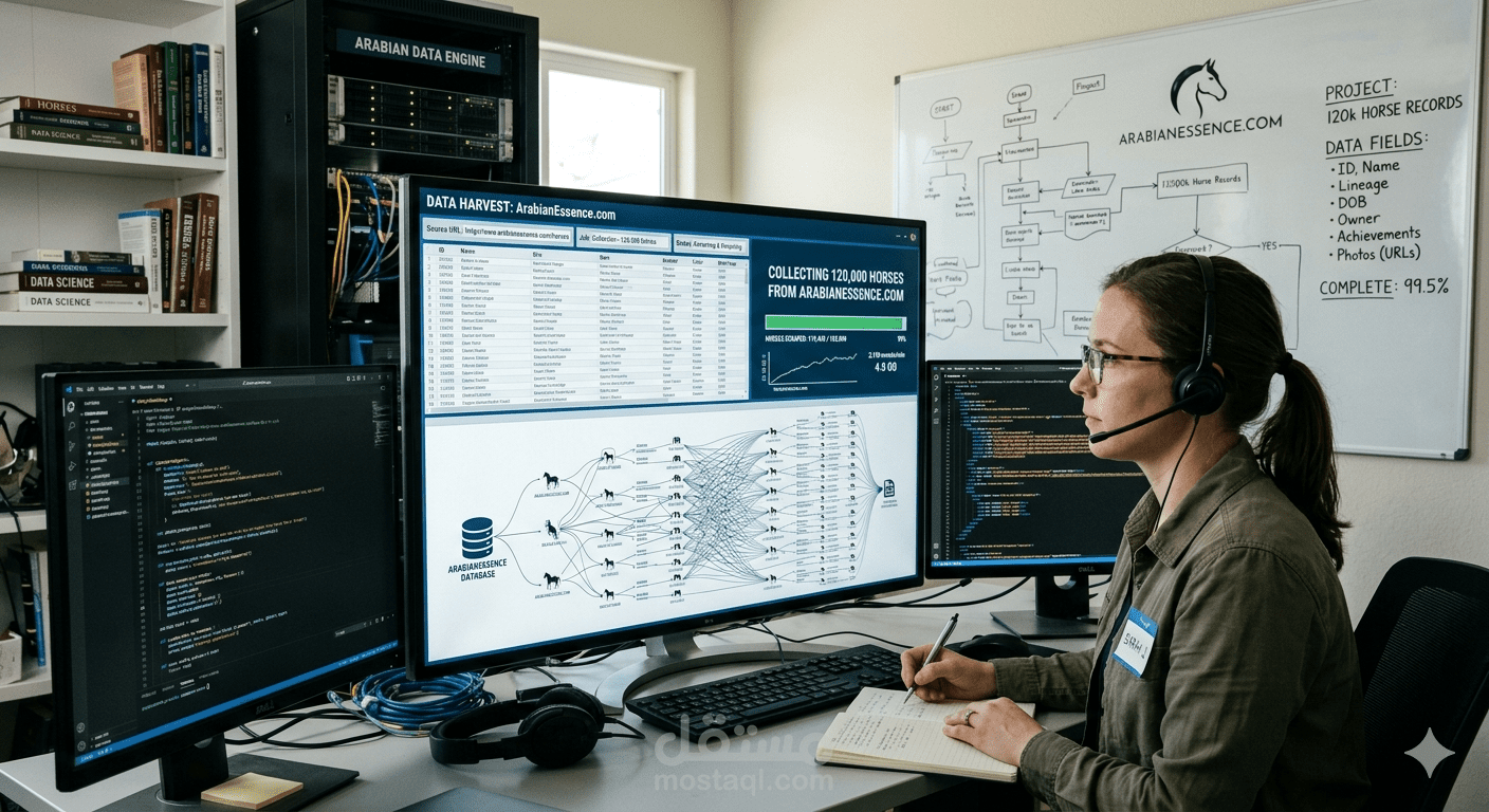 جمع بيانات 120 الف حصان من موقع arabianessence
