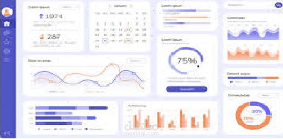 تصميم لوحة تحكم تفاعلية لعرض البيانات والإحصائيات