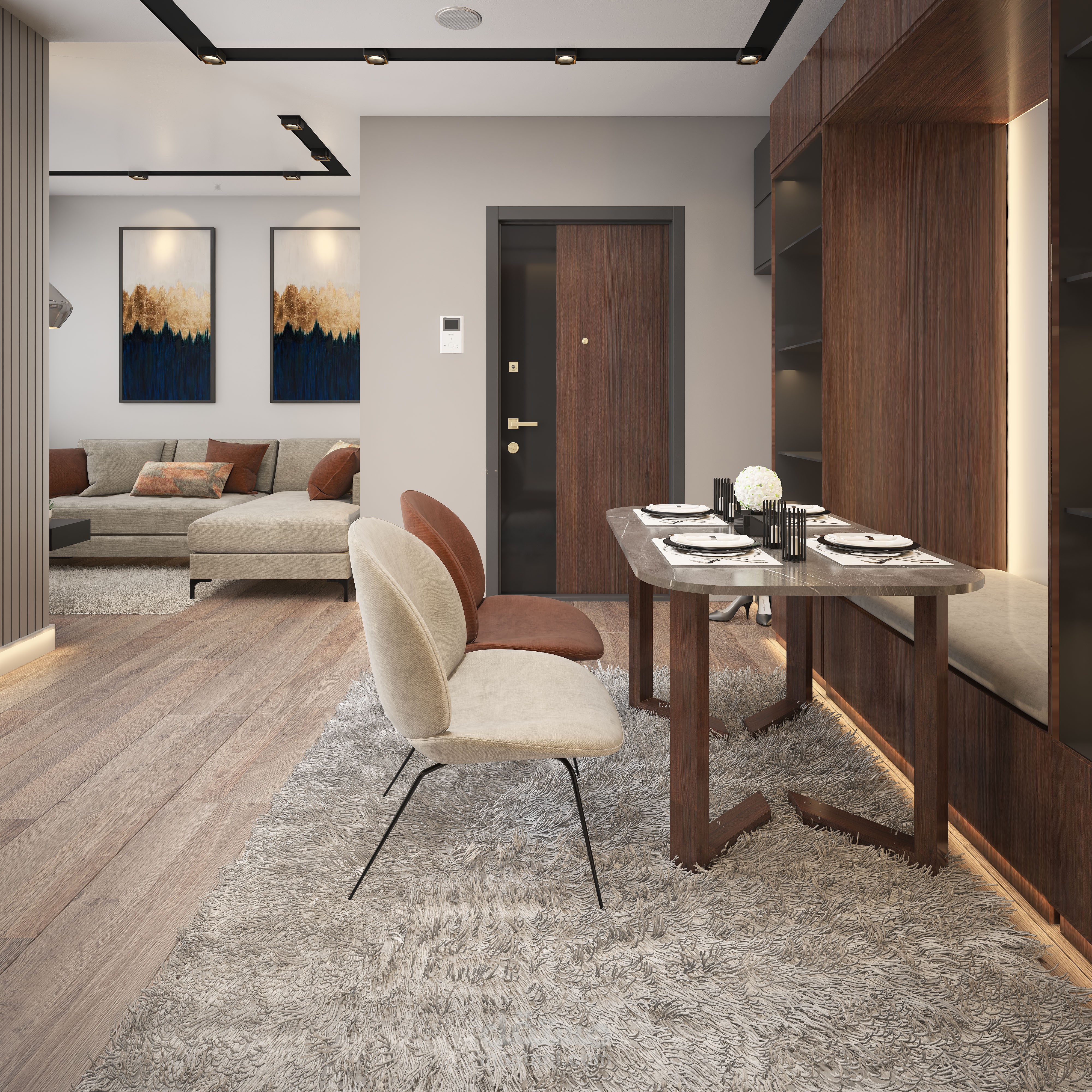 استغلال مساحة living room &dinning room