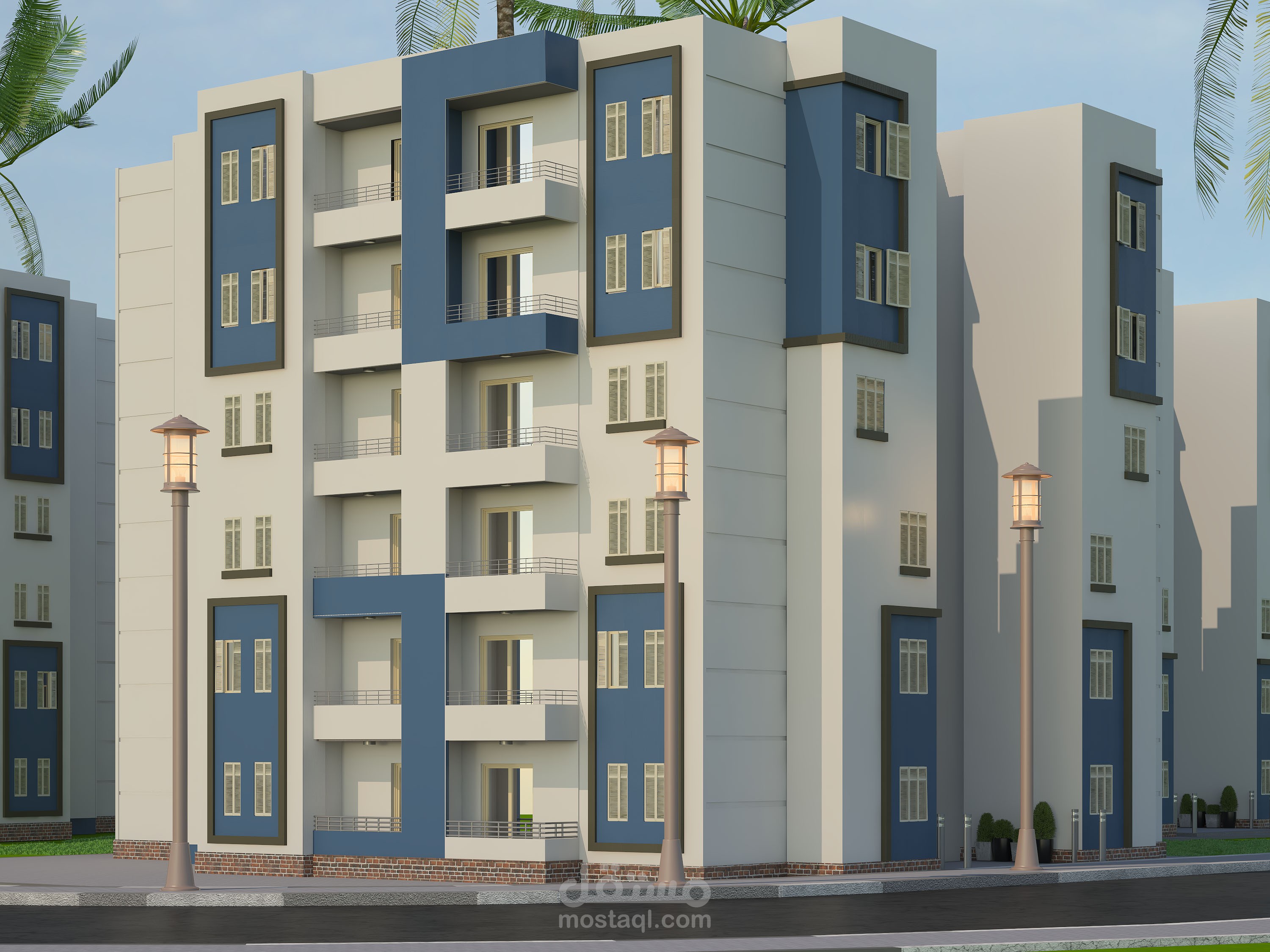 تصميم واجهة عماره سكنيه