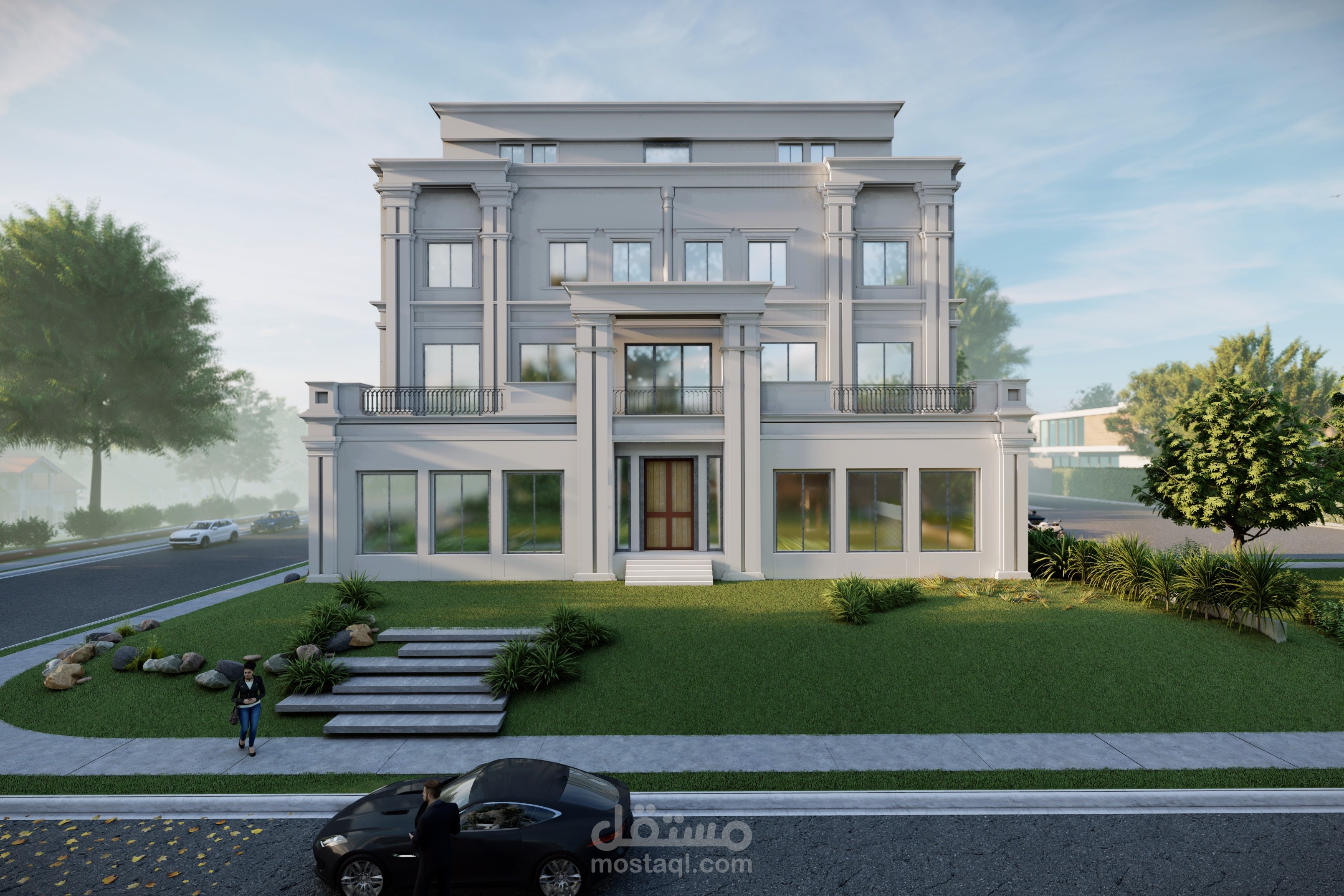 واجهة فيلا نمط كلاسيكي