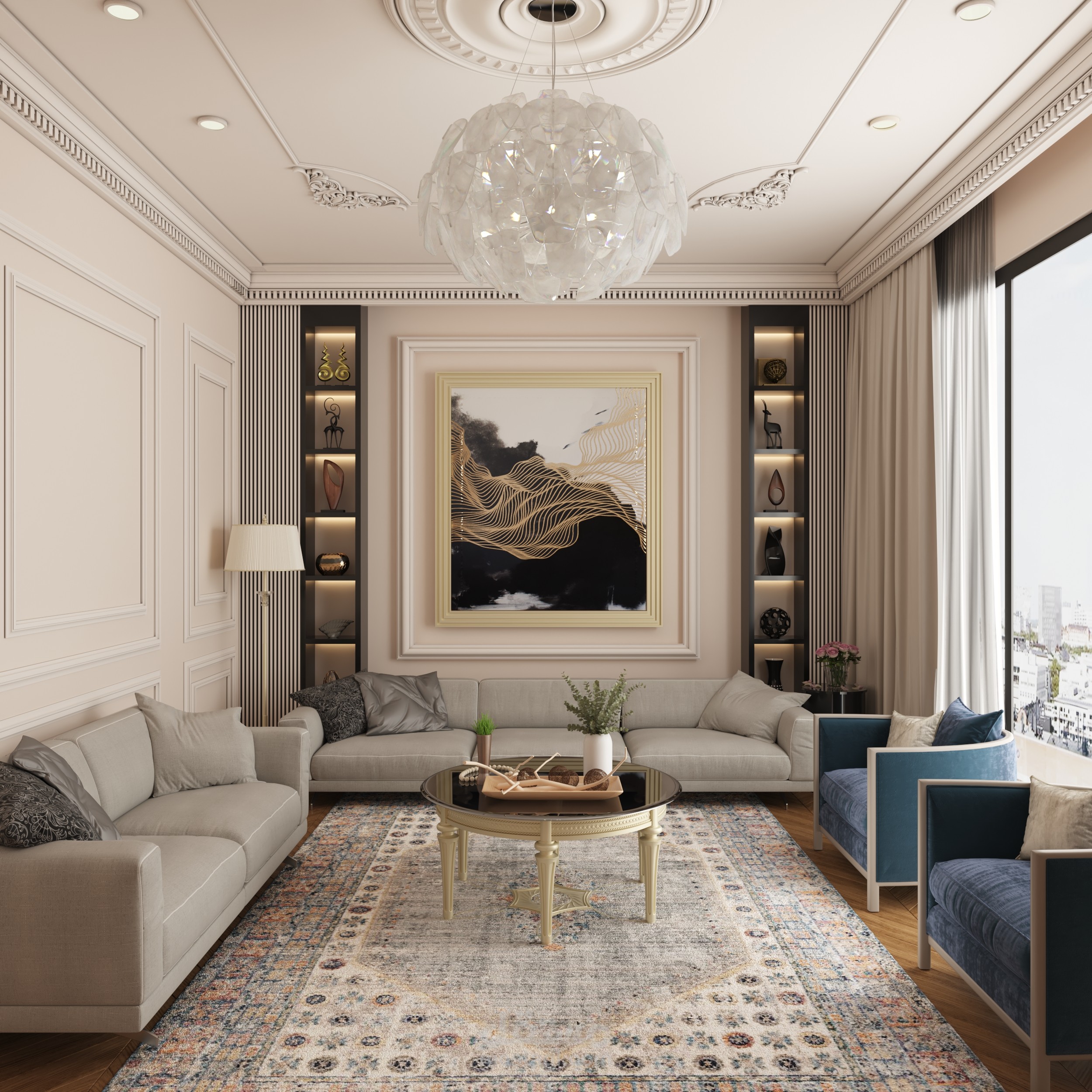 غرفة جلوس لفيلا سكنية