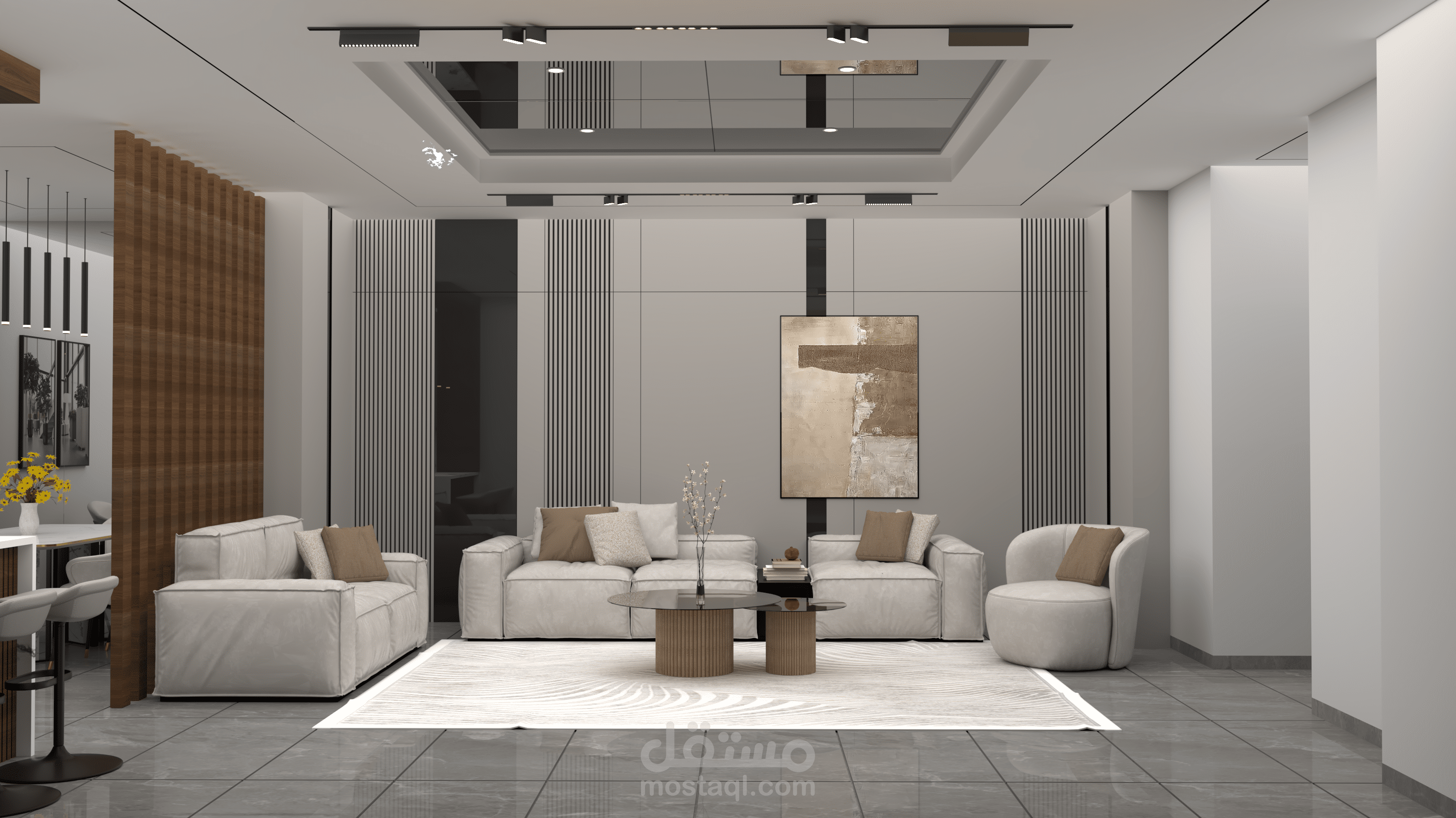 تصميم داخلي لشقة سكنية ضمن مشروع ترويجي – درارية، الجزائر