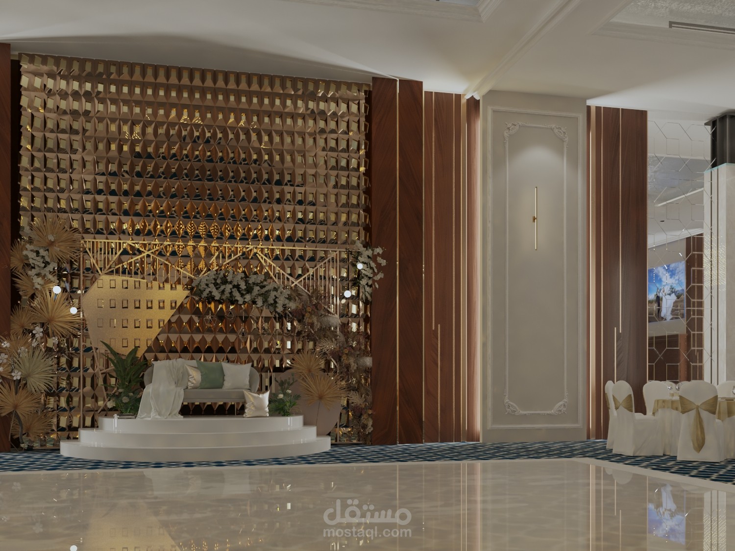 تصميم داخلى لقاعة زفاف عصرية من تصميم Arch.AYMAN HAYTHAM