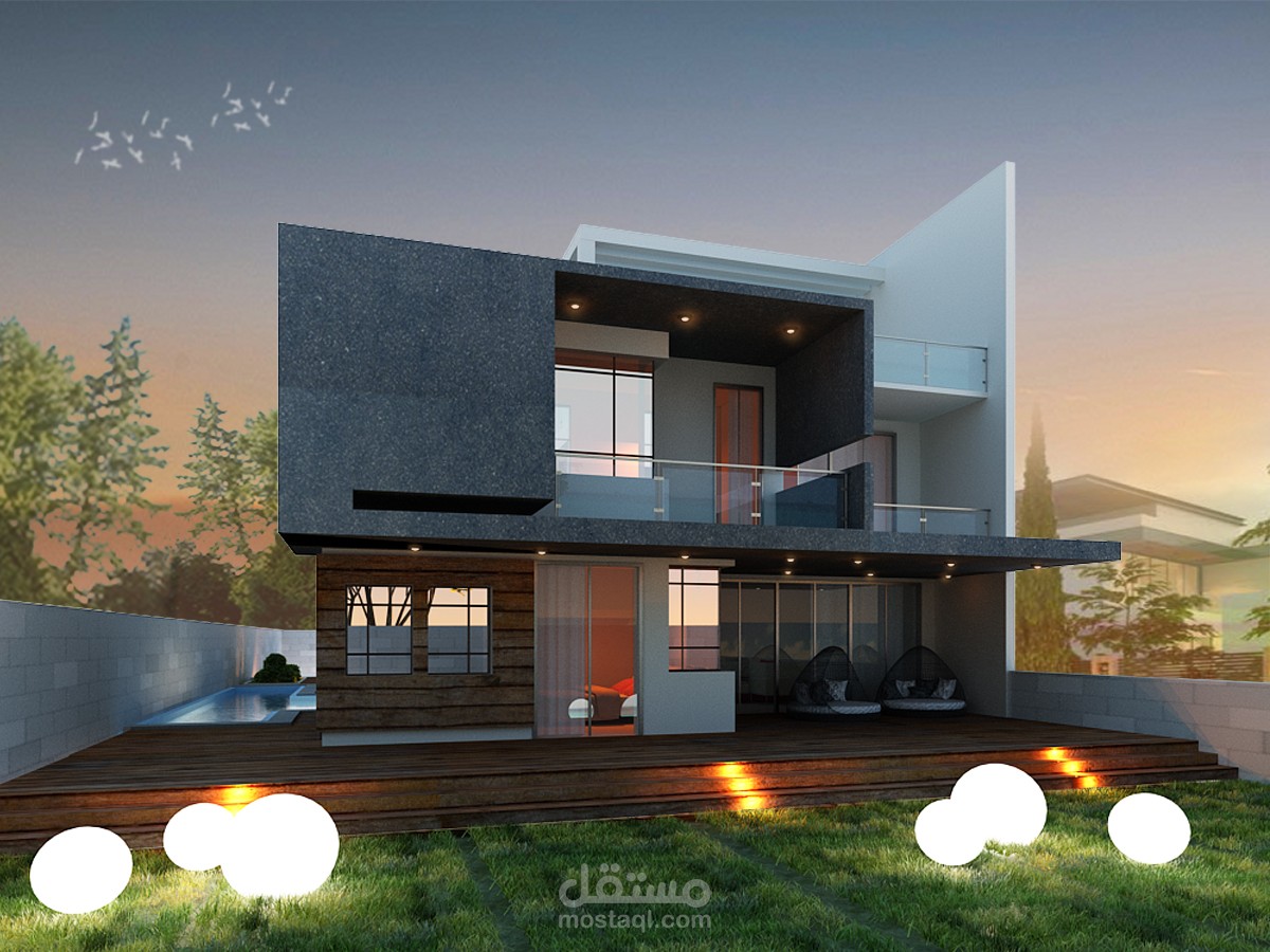 تصمميم فيلا عصرية جديدة من اعمال                  Arch.AYMAN HAYTHAM