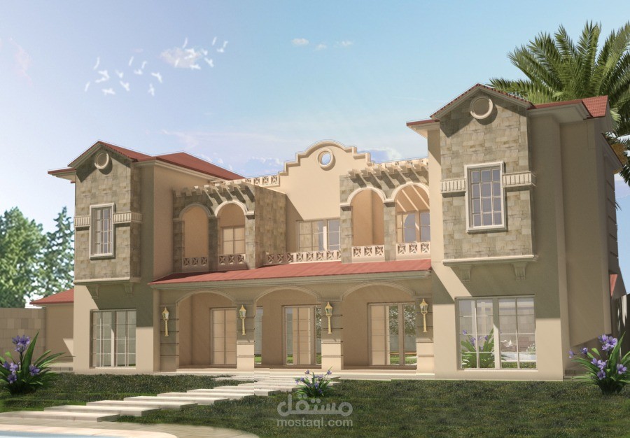 `تصميم فيلا كلاسيكية لاسرة صغيرة من اعمال Arch.AYMAN HAYTHAM