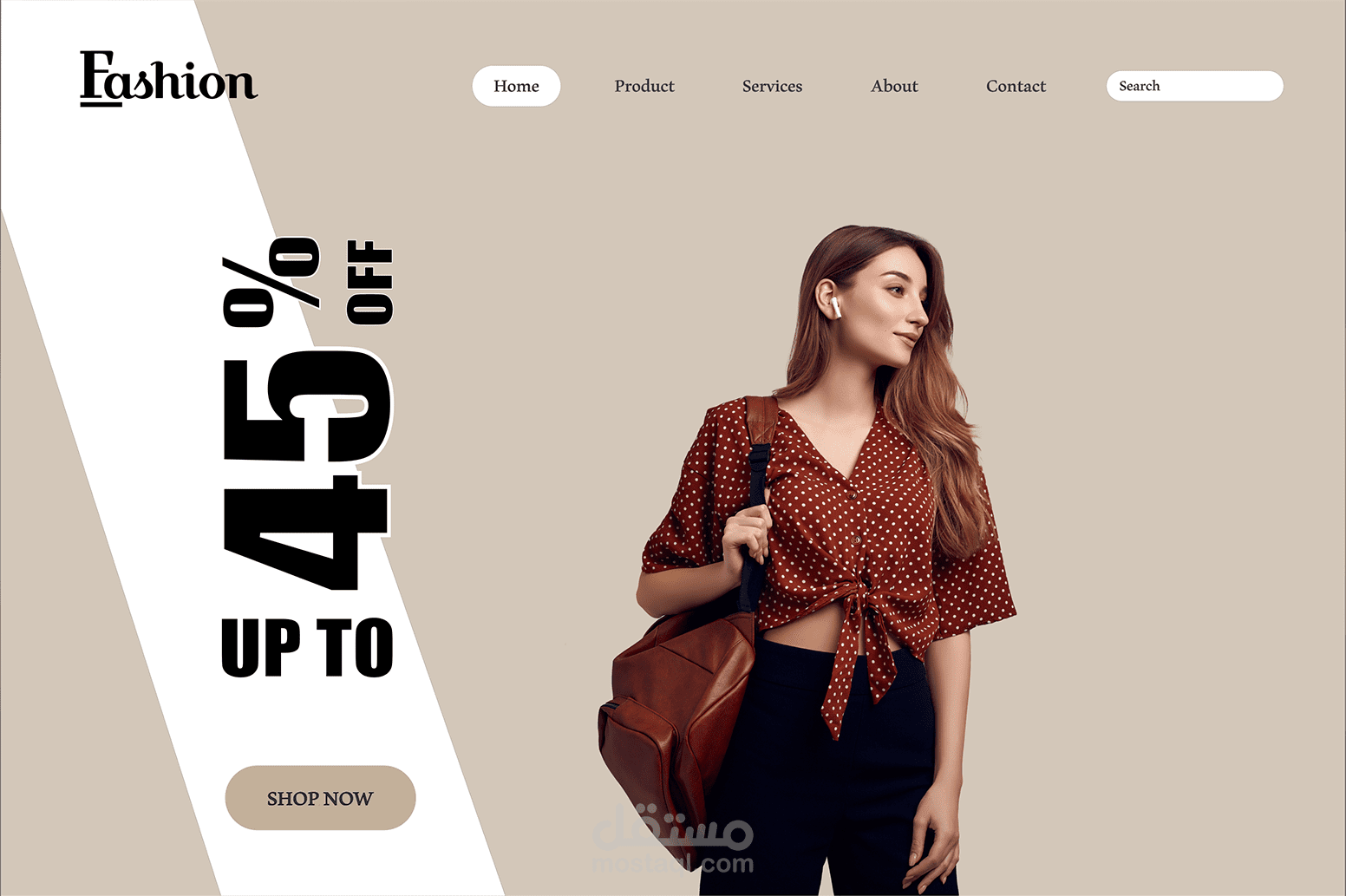 تصميم لمتجر الكتروني للالبسة النسائية