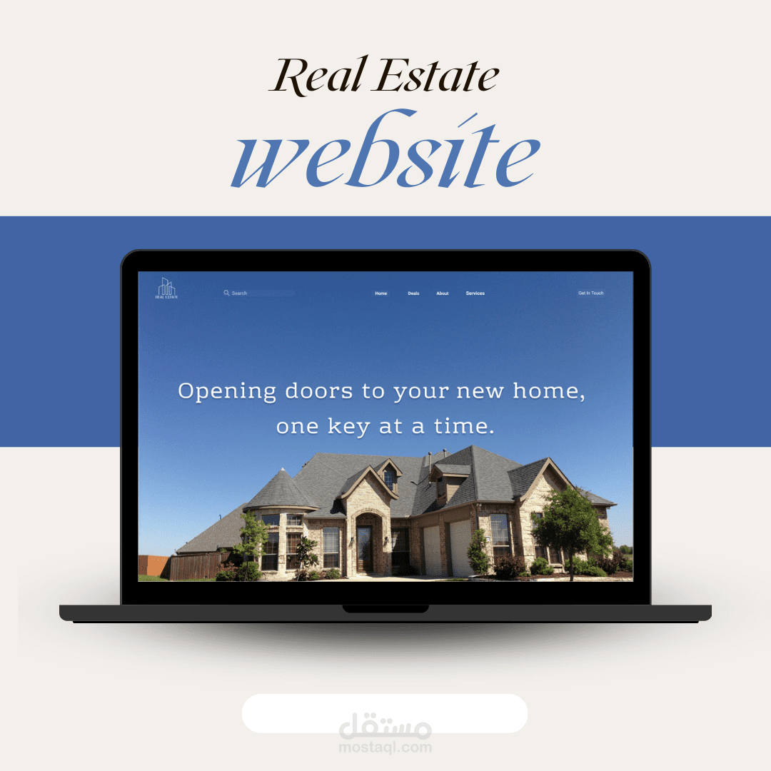 تصميم لموقع عقاري Real estate التصميم على برنامج Figma متوافق مع جميع الاجهزة جاهز للتطوير كموقع نهائي