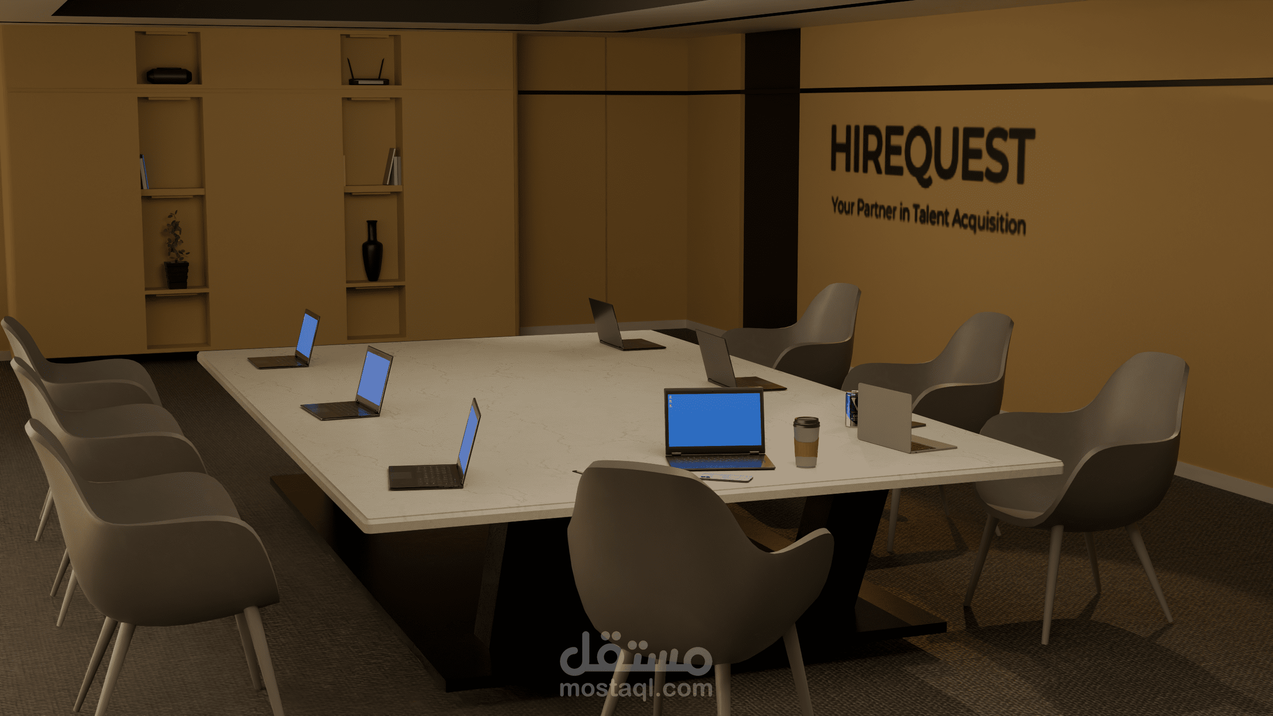 بيئة مكتب ثلاثية الأبعاد للواقع الافتراضي (VR) – جاهزة للألعاب والمحاكاة