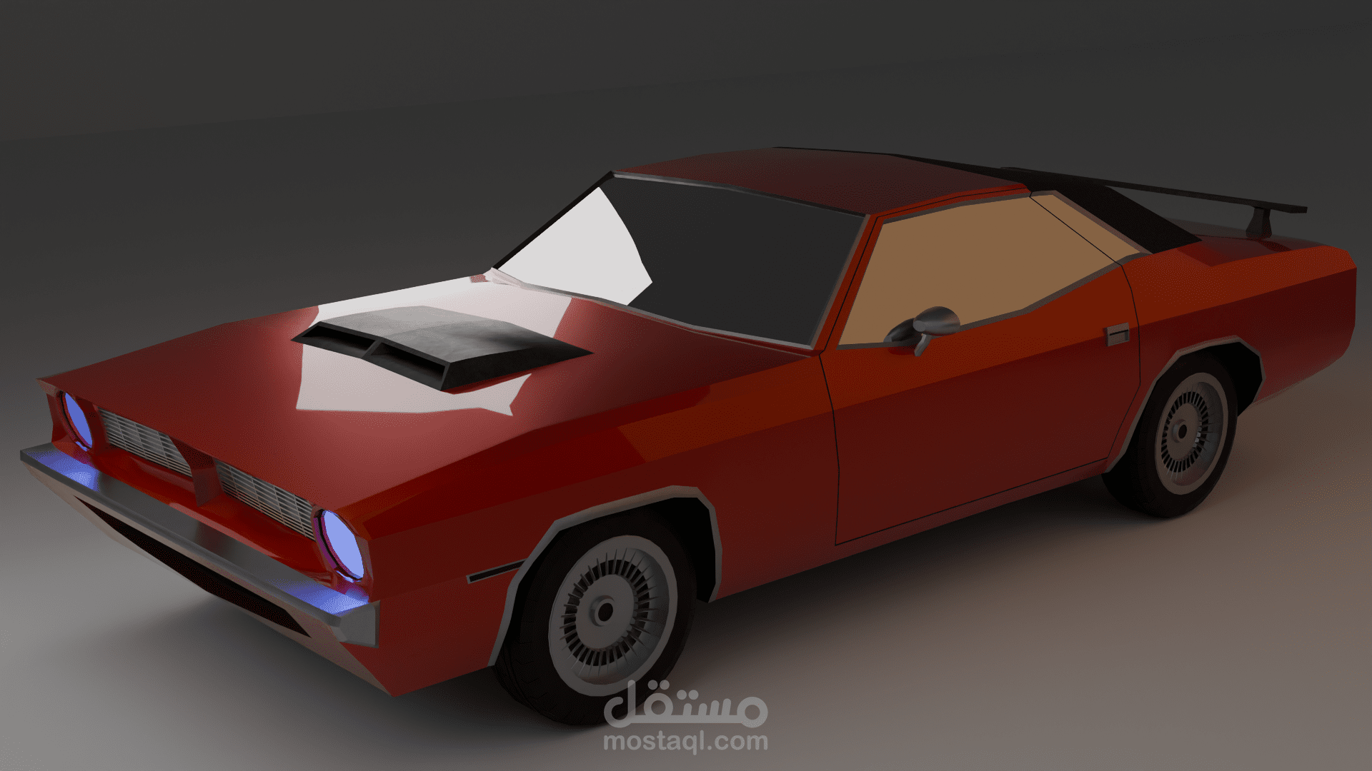 مجسم سيارة Low Poly ثلاثي الأبعاد – جاهز للألعاب ومحركات Unity و Unreal